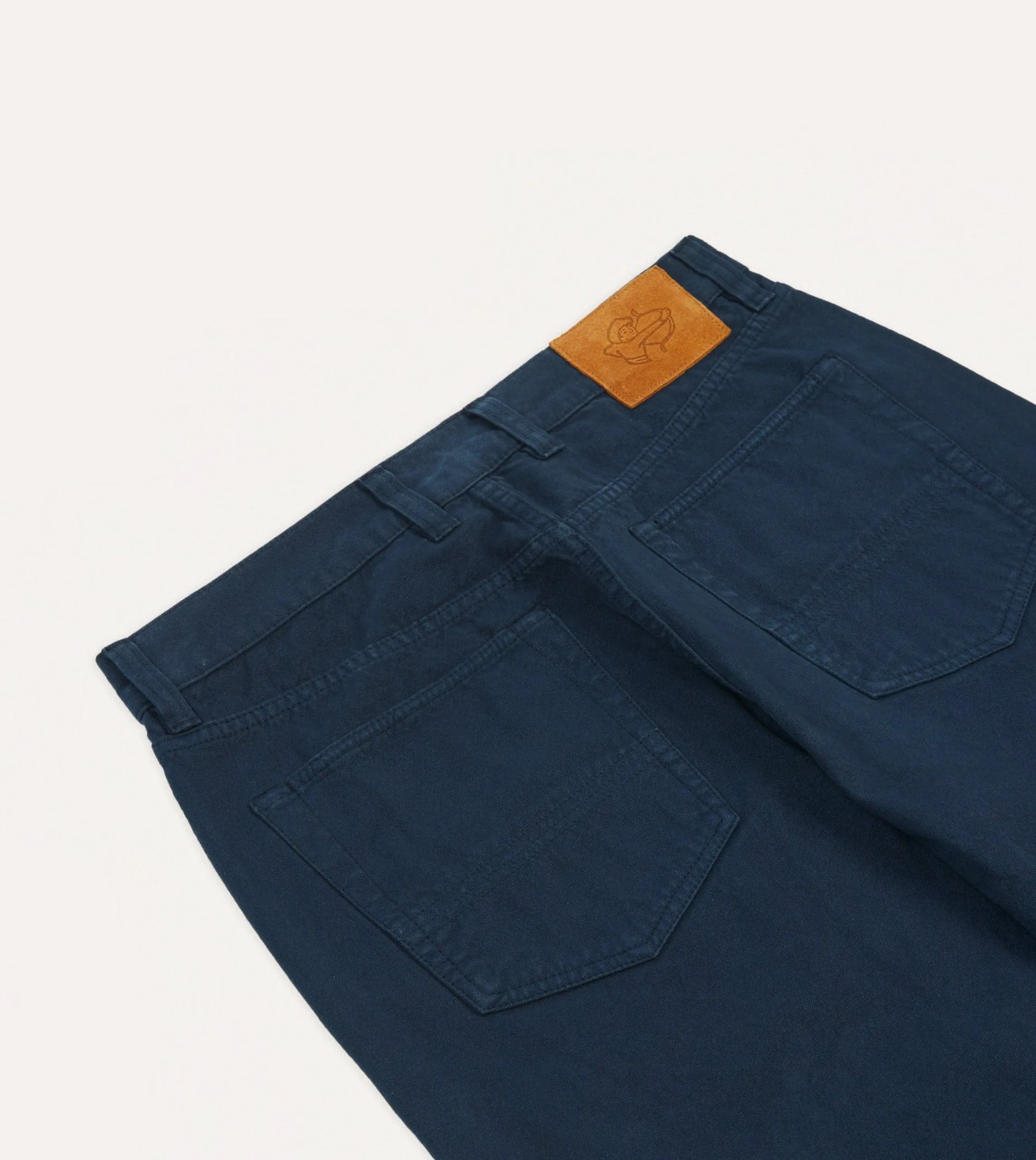 Navy Lightweight Cotton Canvas Five-Pocket Jeans sold by Drake's London product image thumbnail 5