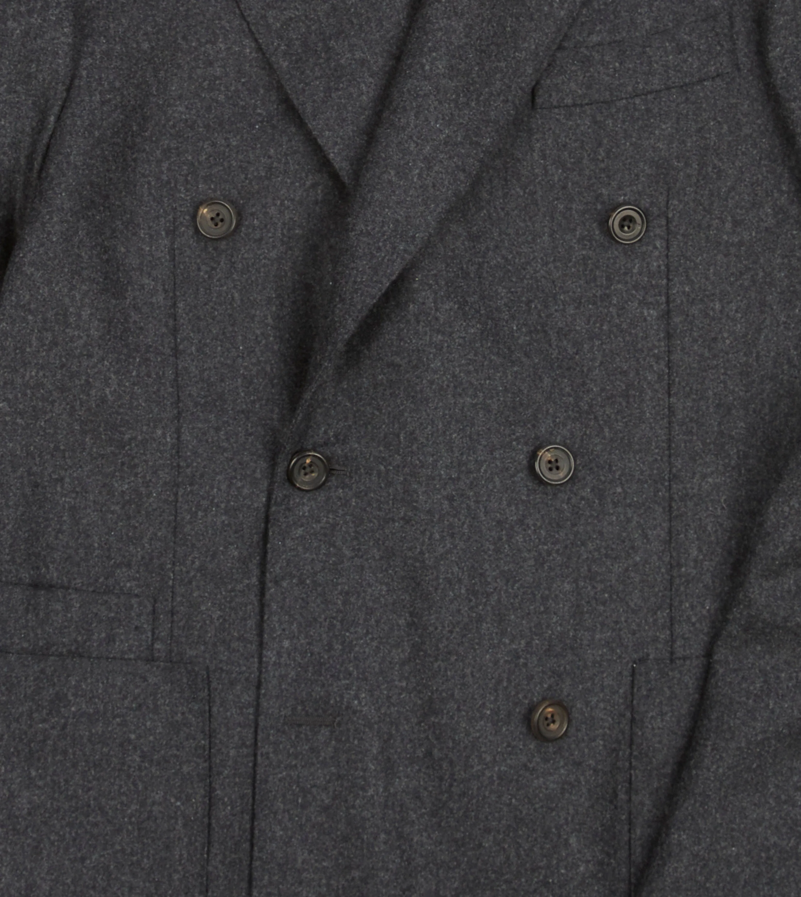 Grey Wool Flannel Double-Breasted Tailored Jacket sold by Drake's London product image thumbnail 4
