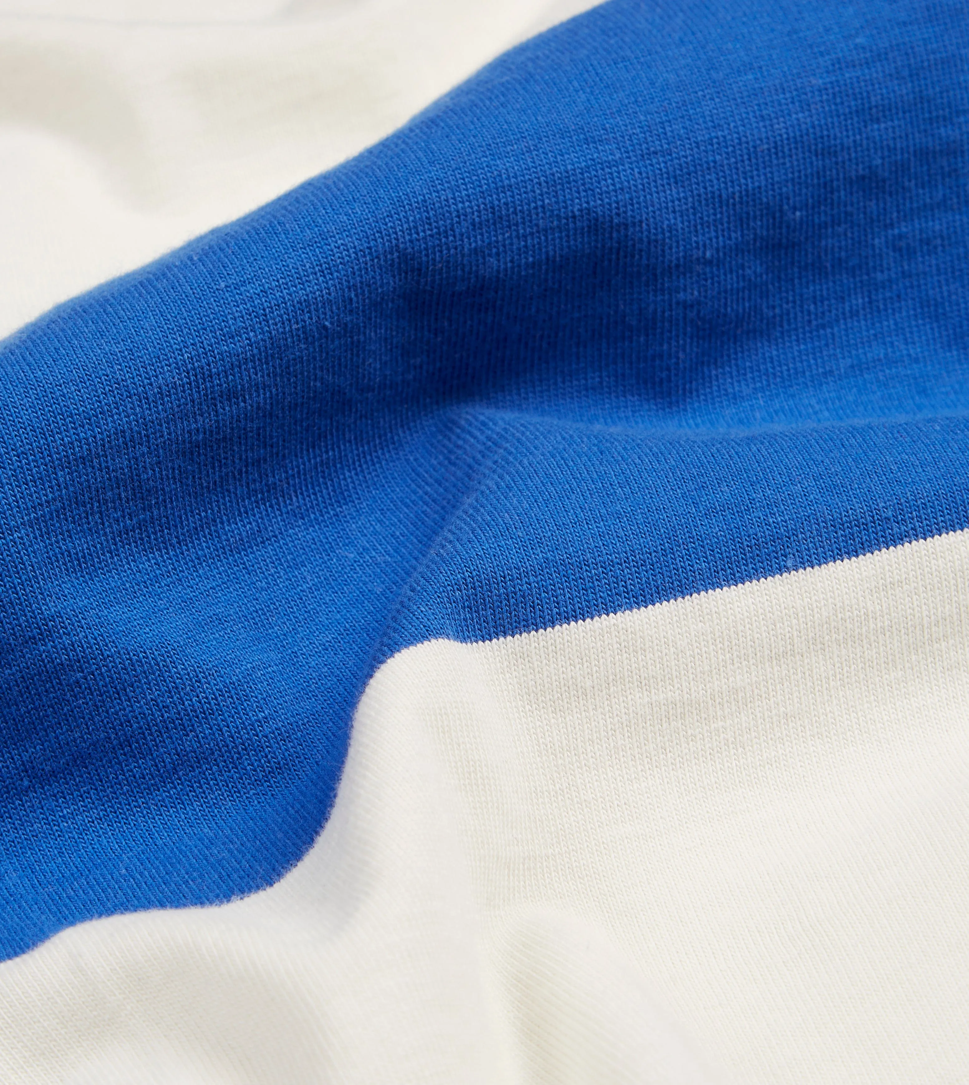 Blue and White Wide Stripe Mock Collar Long-Sleeve Jersey sold by Drake's London product image thumbnail 2