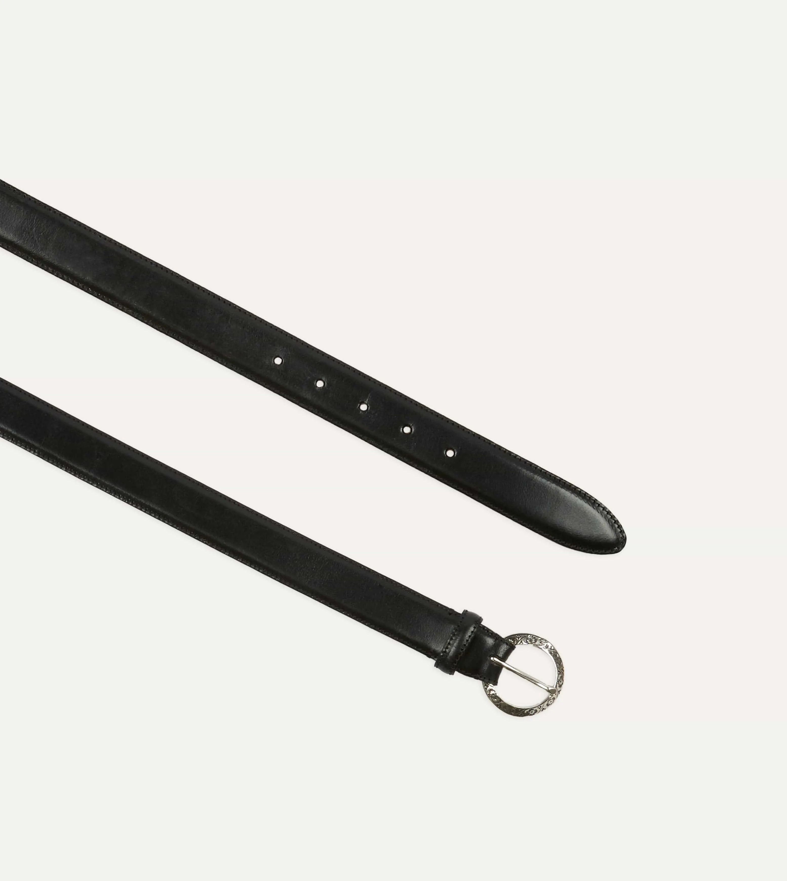 Black Bridle Calf Leather Western Belt sold by Drake's London product image thumbnail 2