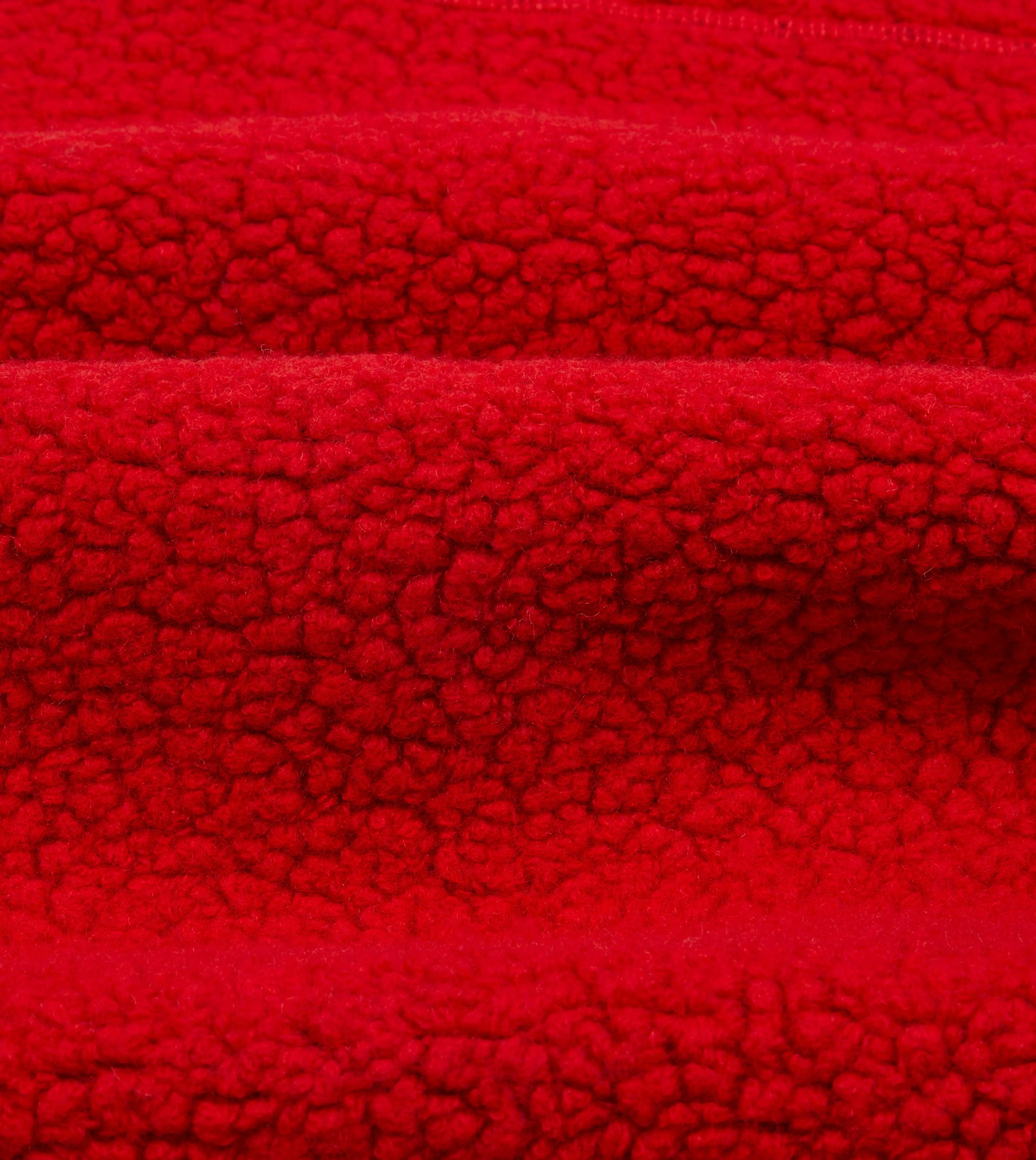 Red Boucle Wool Zip Fleece Vest sold by Drake's London product image thumbnail 2