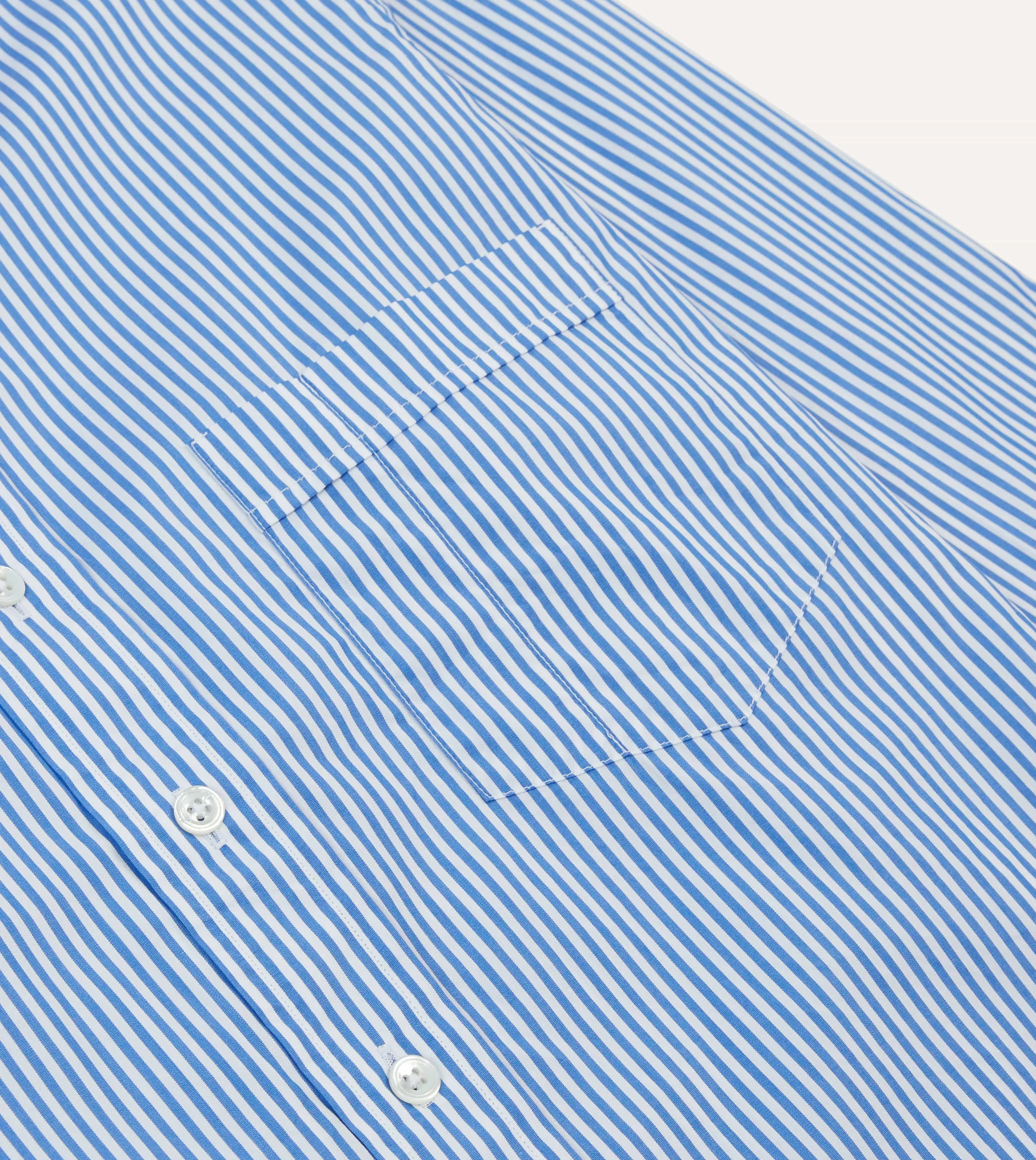 Blue Bengal Stripe Cotton Poplin Button-Down Shirt sold by Drake's London product image thumbnail 4