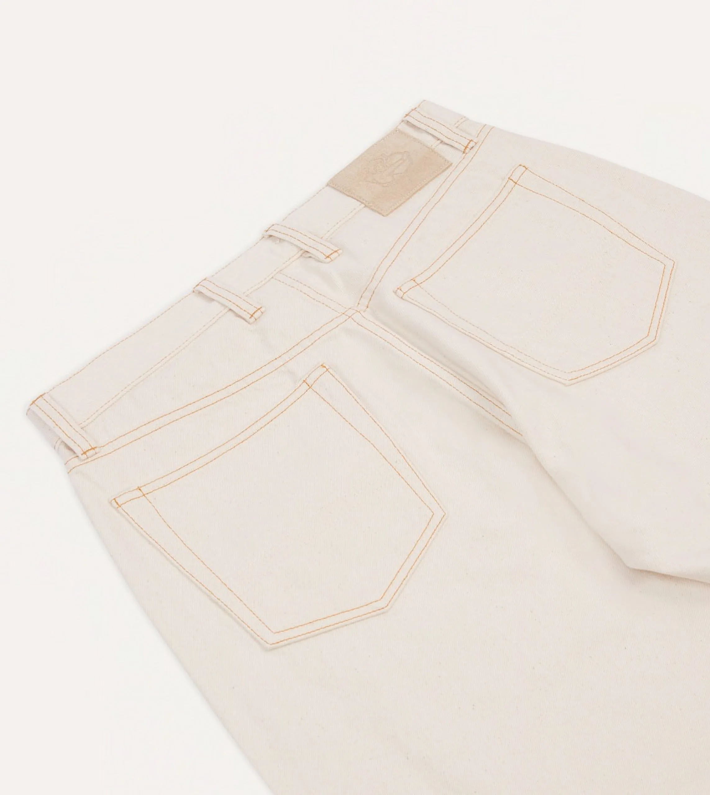 Ecru 13.2oz Denim Five-Pocket Jeans sold by Drake's London product image thumbnail 5