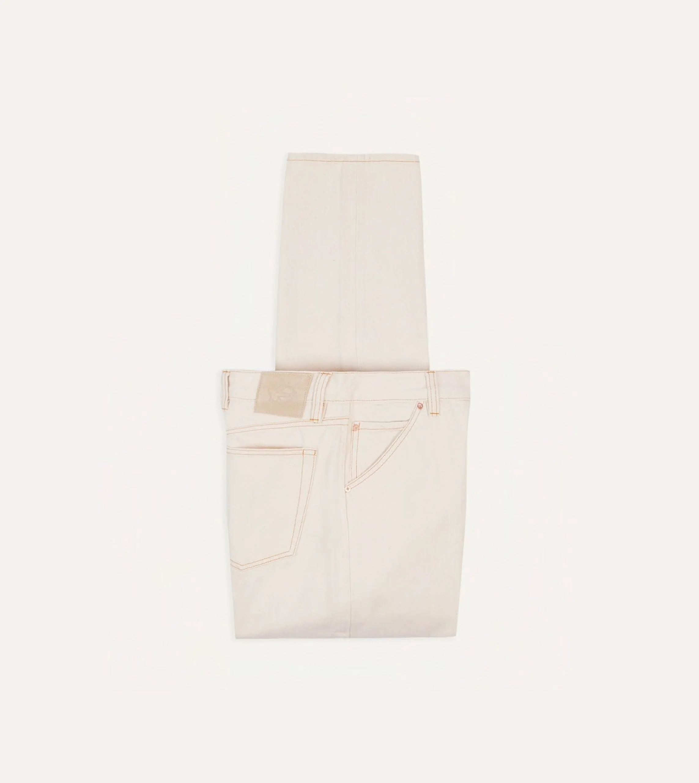 Ecru 13.2oz Denim Five-Pocket Jeans sold by Drake's London