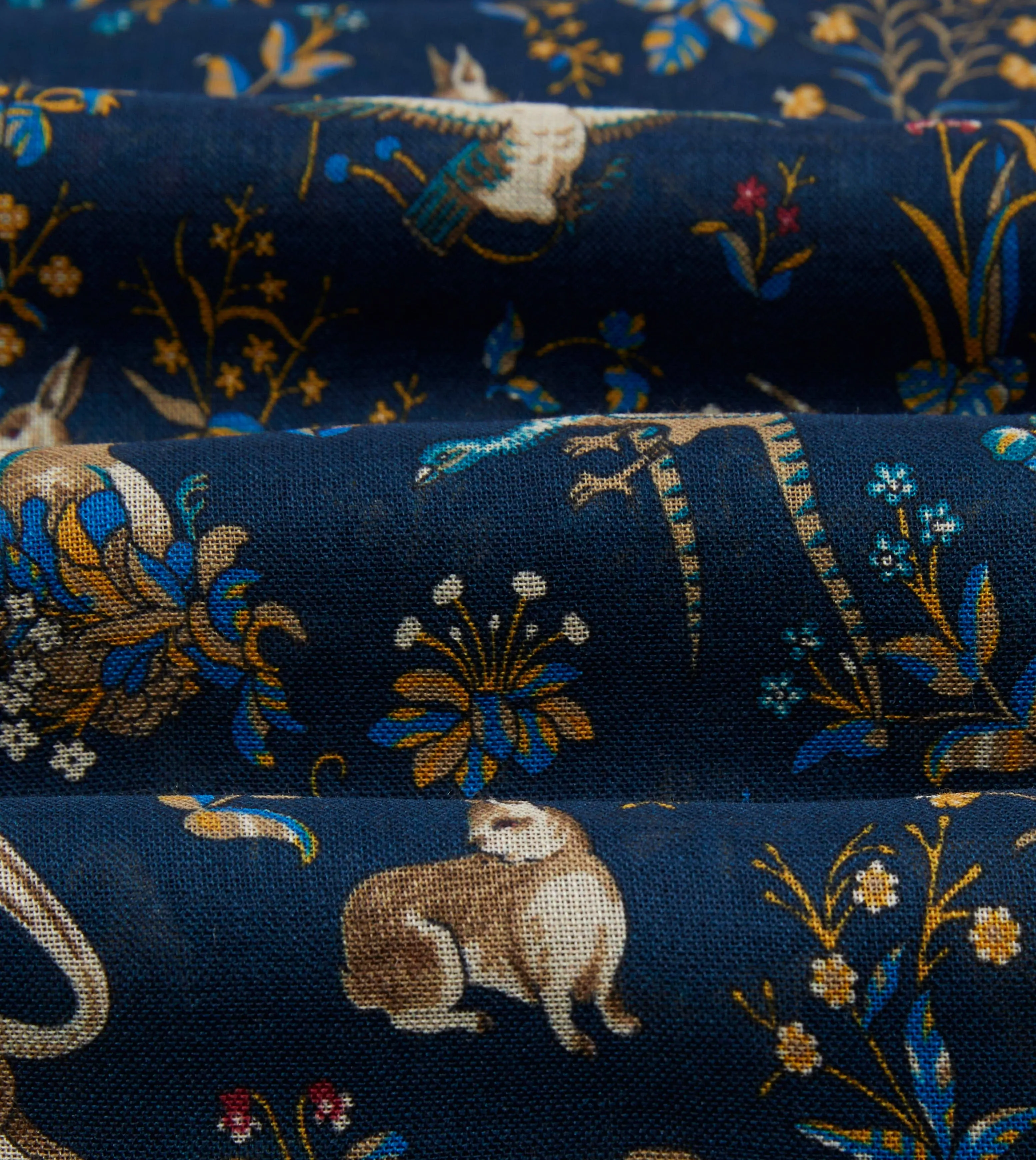 Navy Unicorn Print Wool-Silk Scarf sold by Drake's London product image thumbnail 2