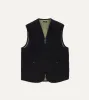 Navy Quilted Melton Wool Zip Vest sold by Drake's London