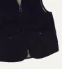 Navy Quilted Melton Wool Zip Vest sold by Drake's London