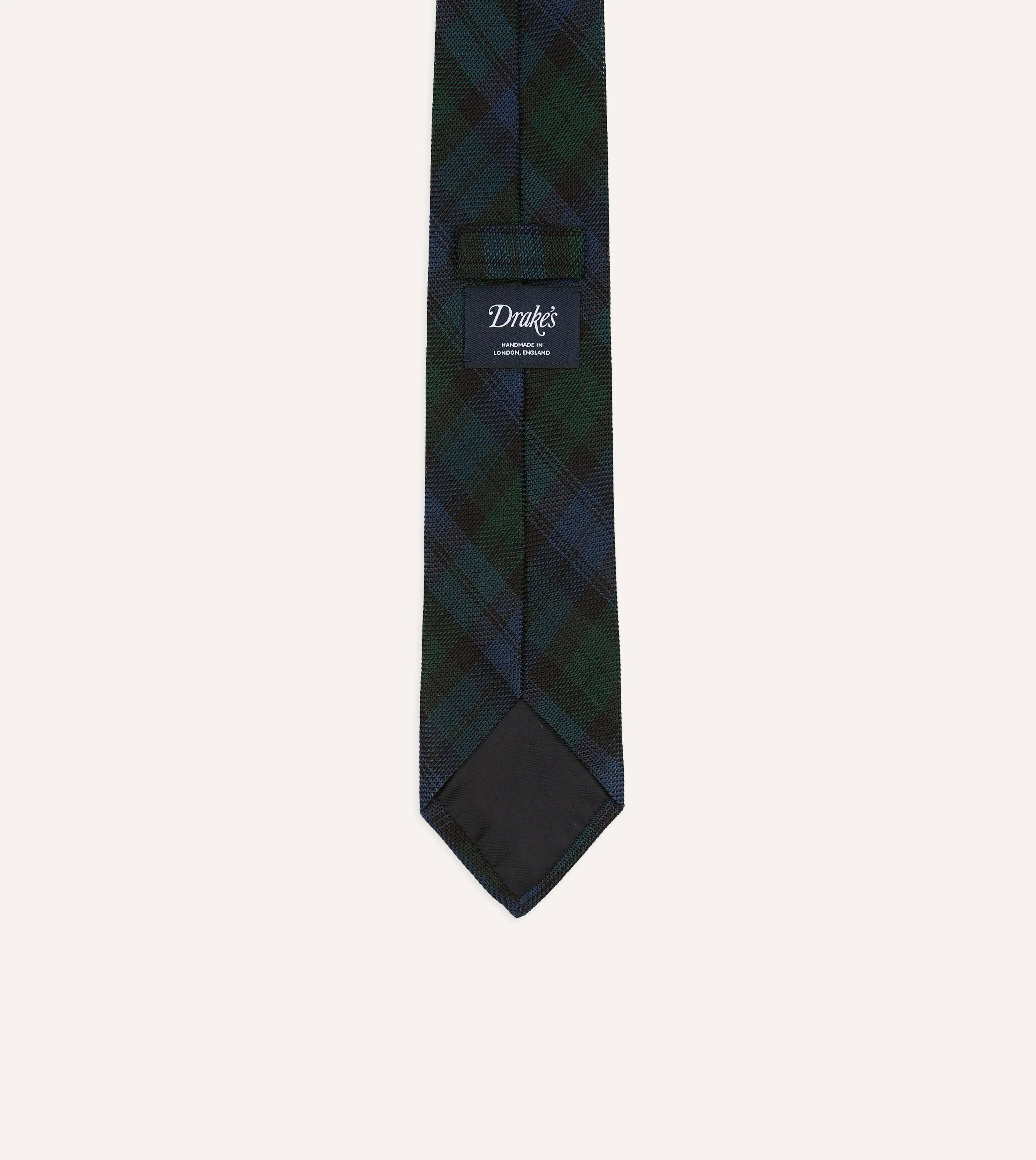 Blackwatch Fine Woven Grenadine Silk Tipped Tie sold by Drake's London product image thumbnail 3