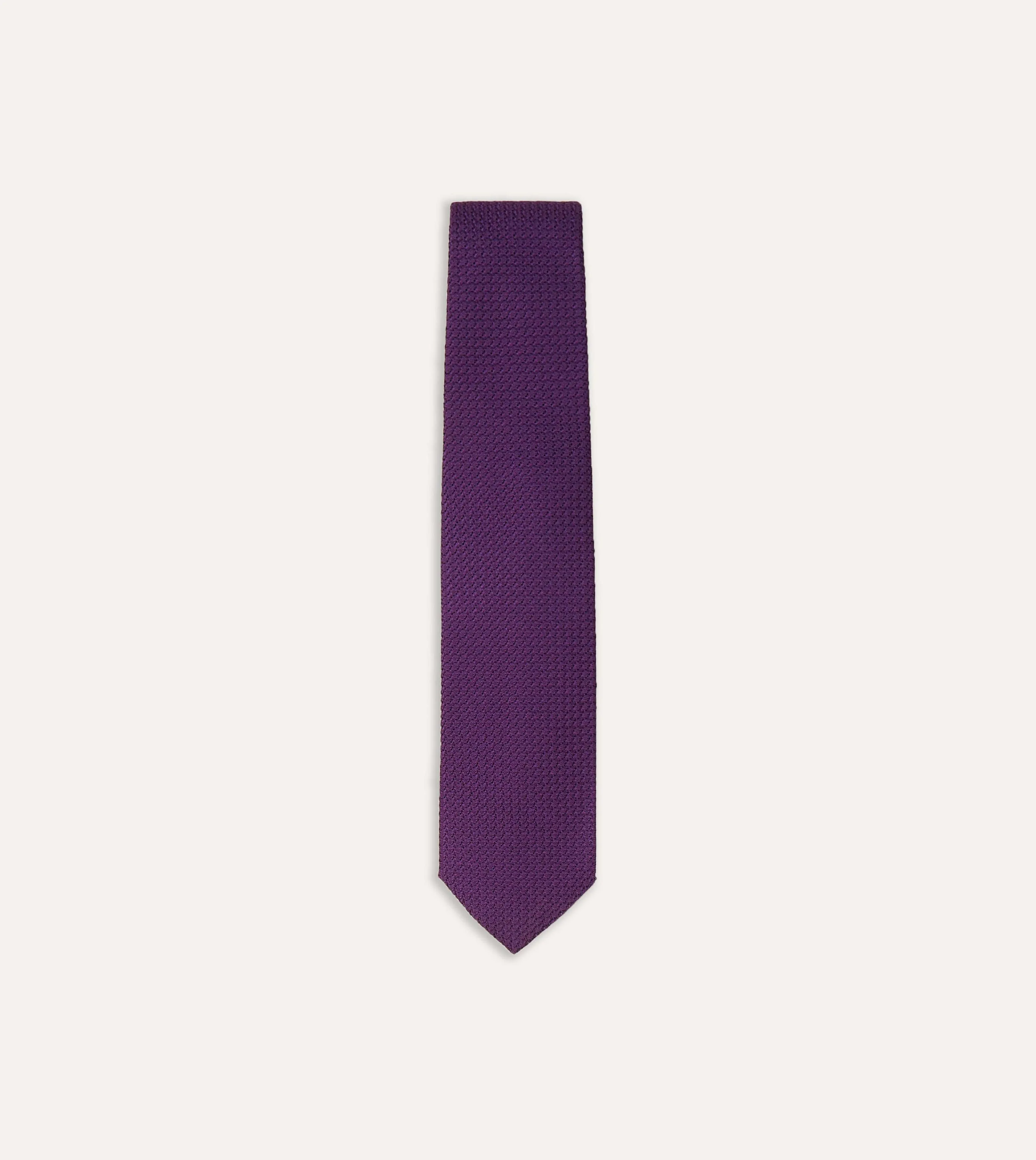 Purple Large Knot Grenadine Silk Tipped Tie sold by Drake's London