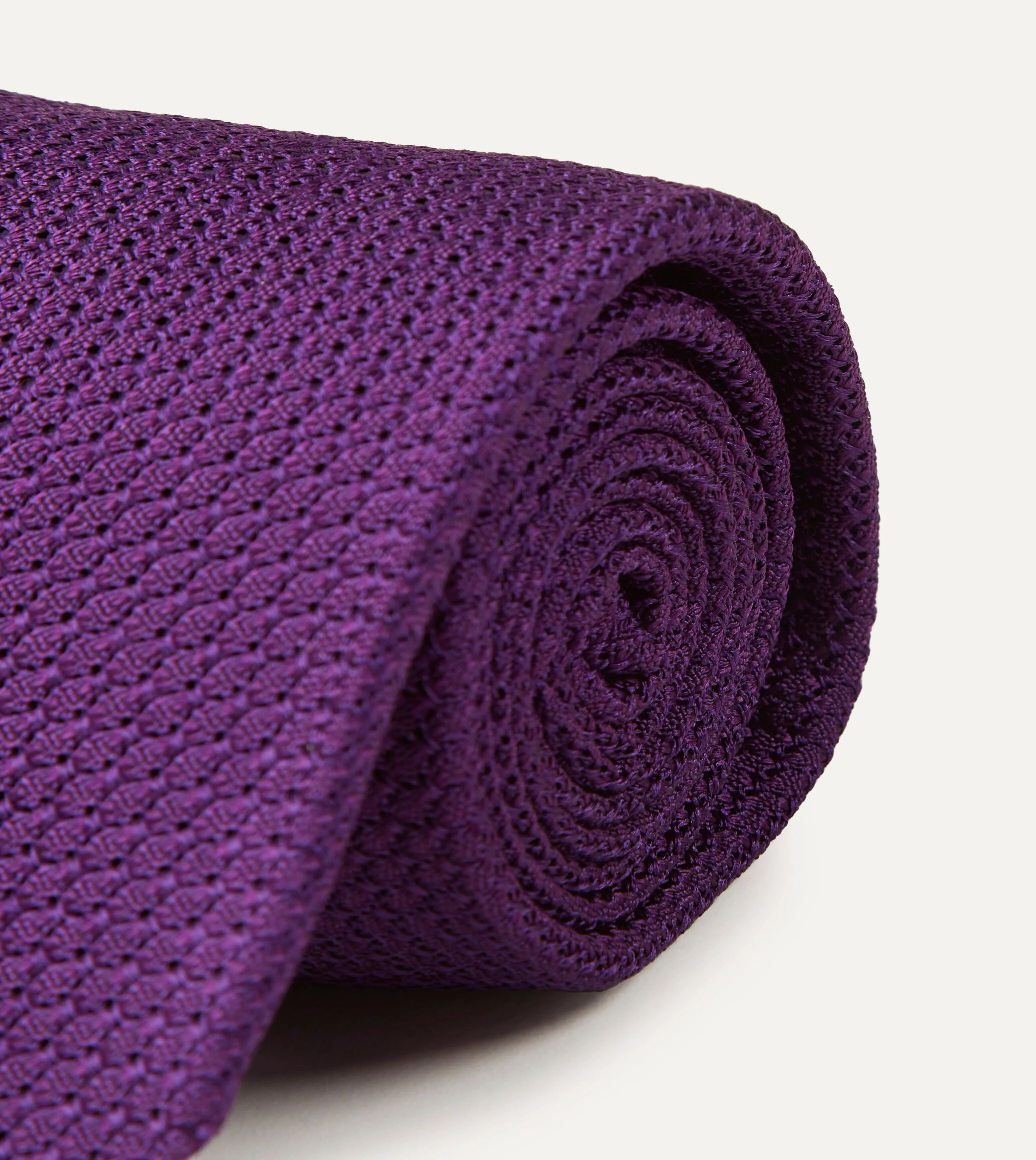 Purple Large Knot Grenadine Silk Tipped Tie sold by Drake's London product image thumbnail 3