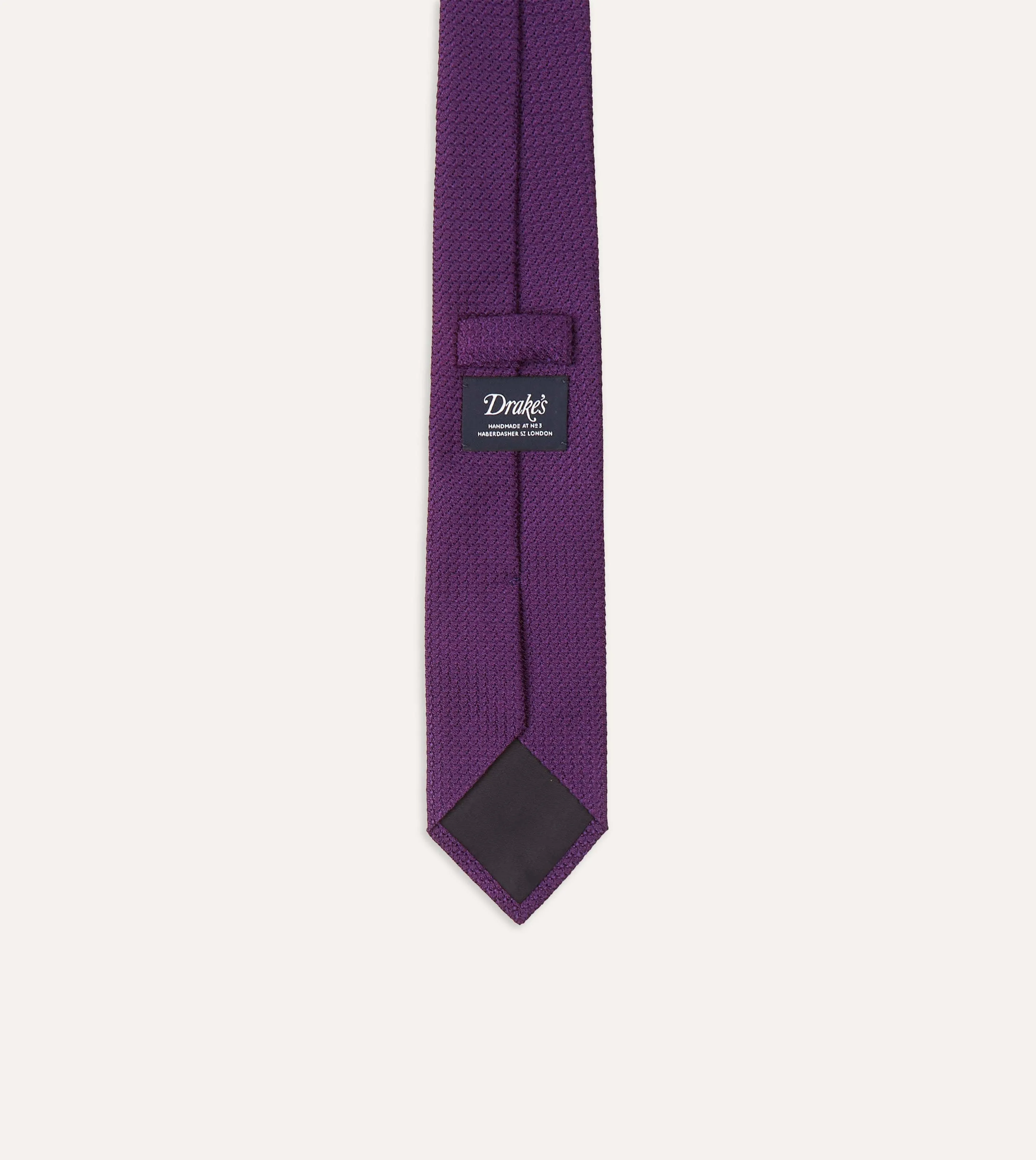 Purple Large Knot Grenadine Silk Tipped Tie sold by Drake's London product image thumbnail 5