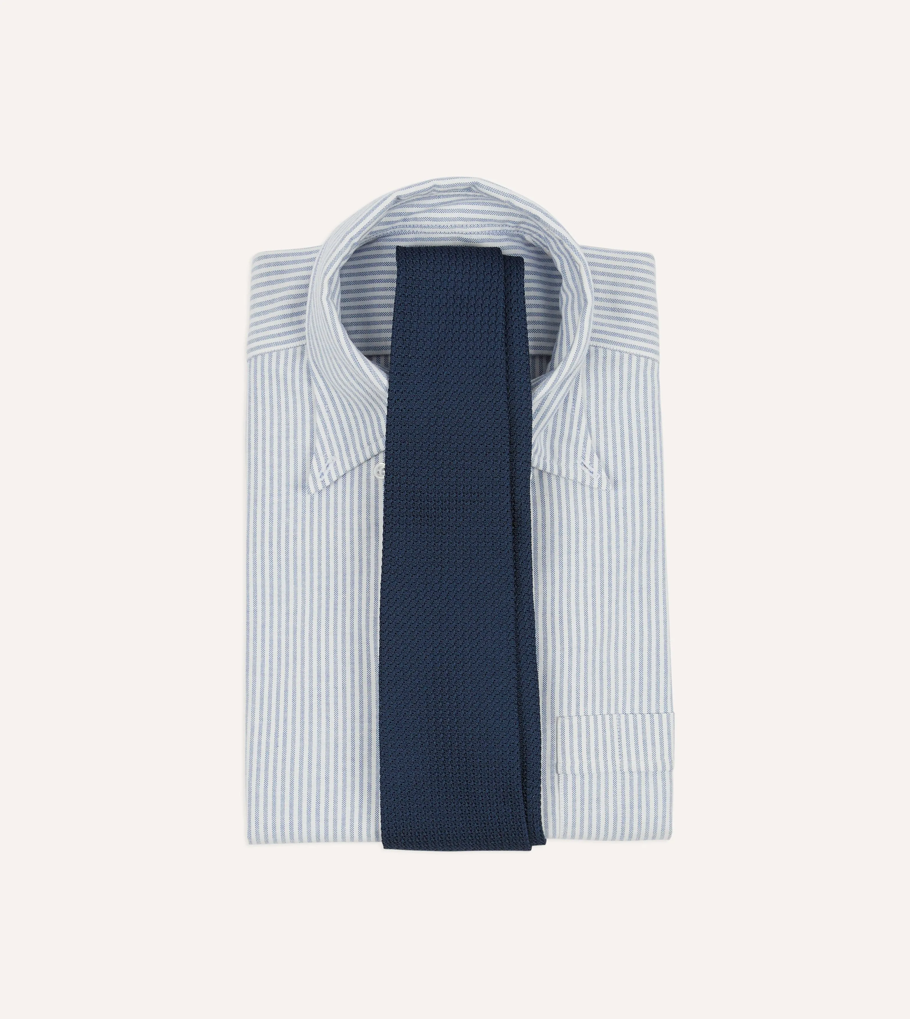 Navy Hand Rolled Large Knot Grenadine Tie sold by Drake's London product image thumbnail 2