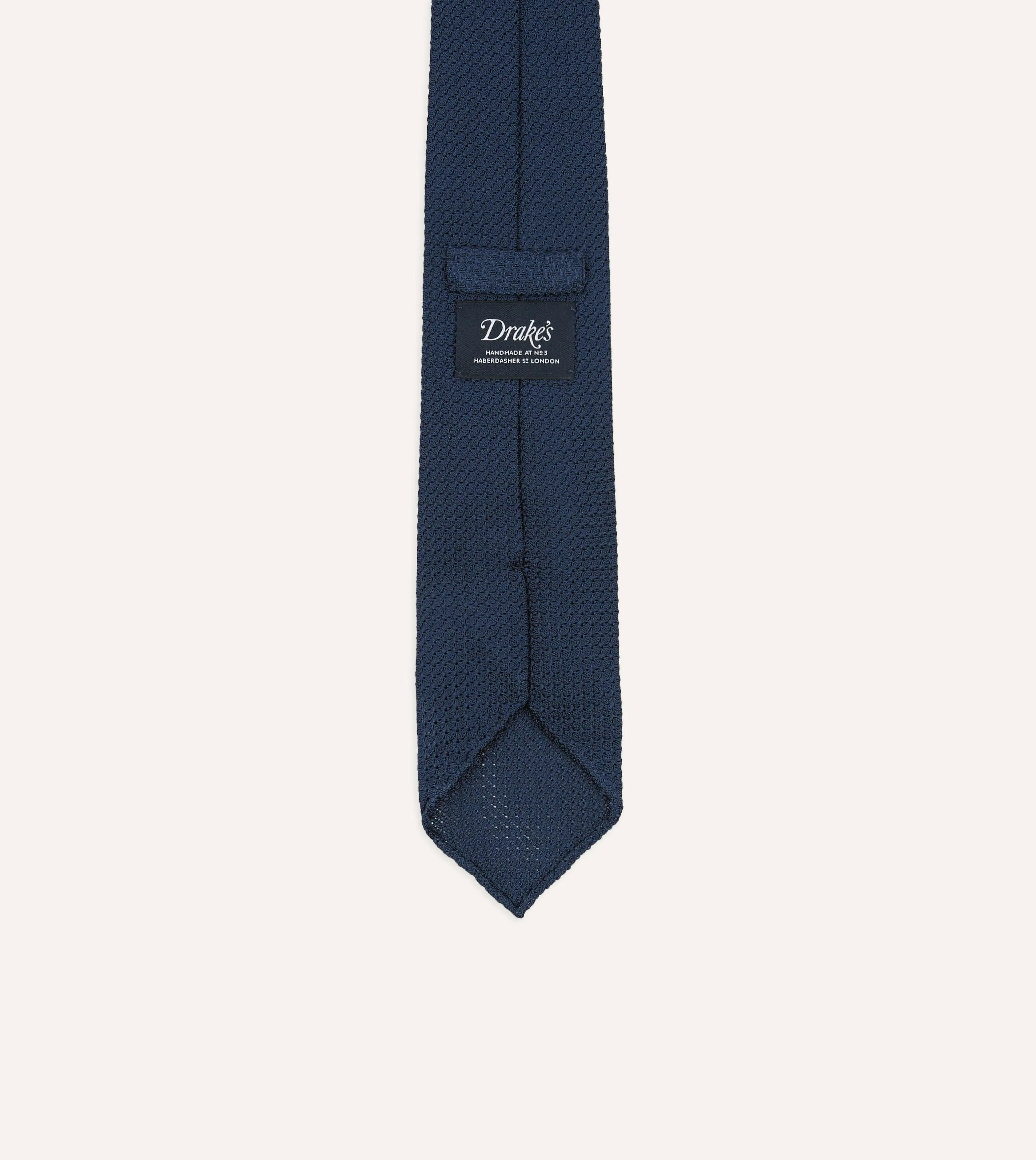 Navy Hand Rolled Large Knot Grenadine Tie sold by Drake's London product image thumbnail 3