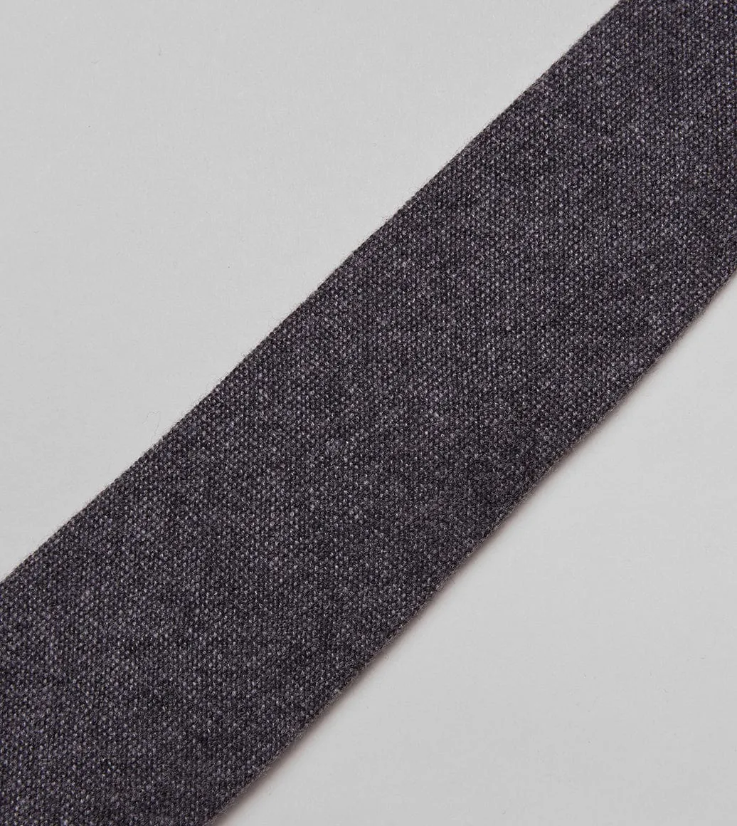 Grey Pure Cashmere Solid Tipped Tie sold by Drake's London product image thumbnail 2