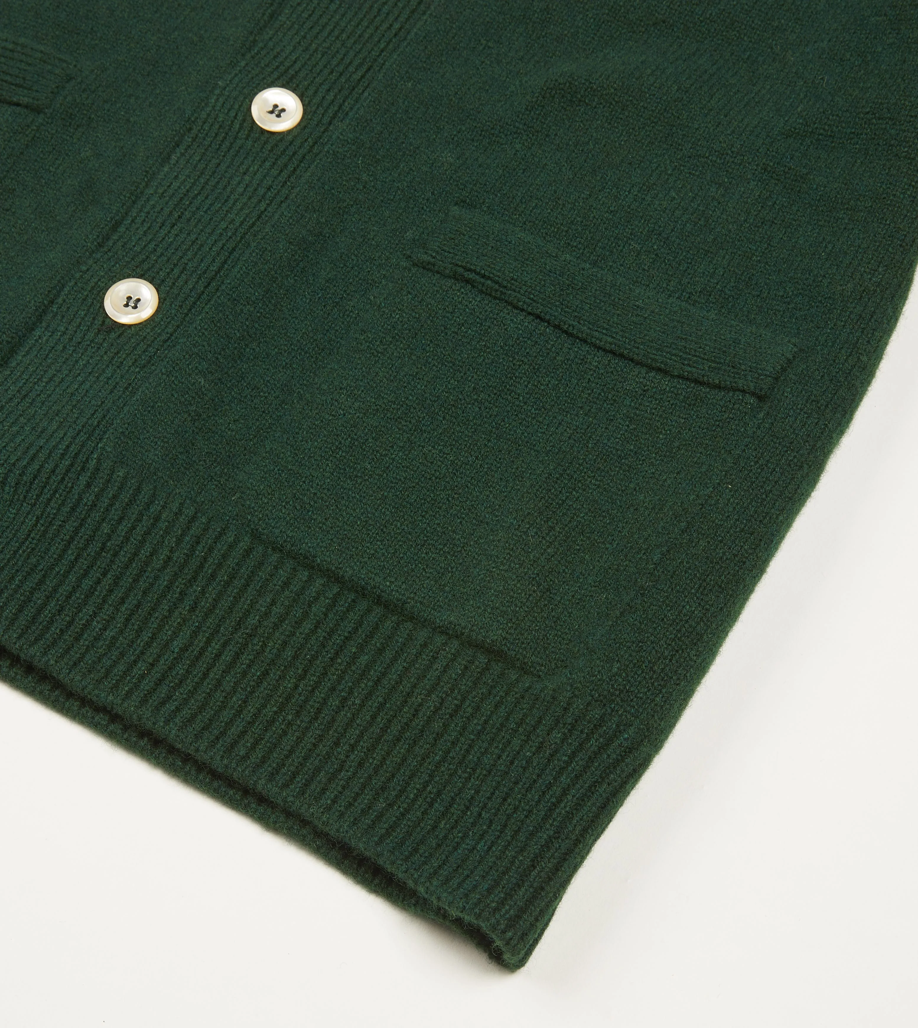 Dark Green Lambswool 6 Button Cardigan sold by Drake's London product image thumbnail 5