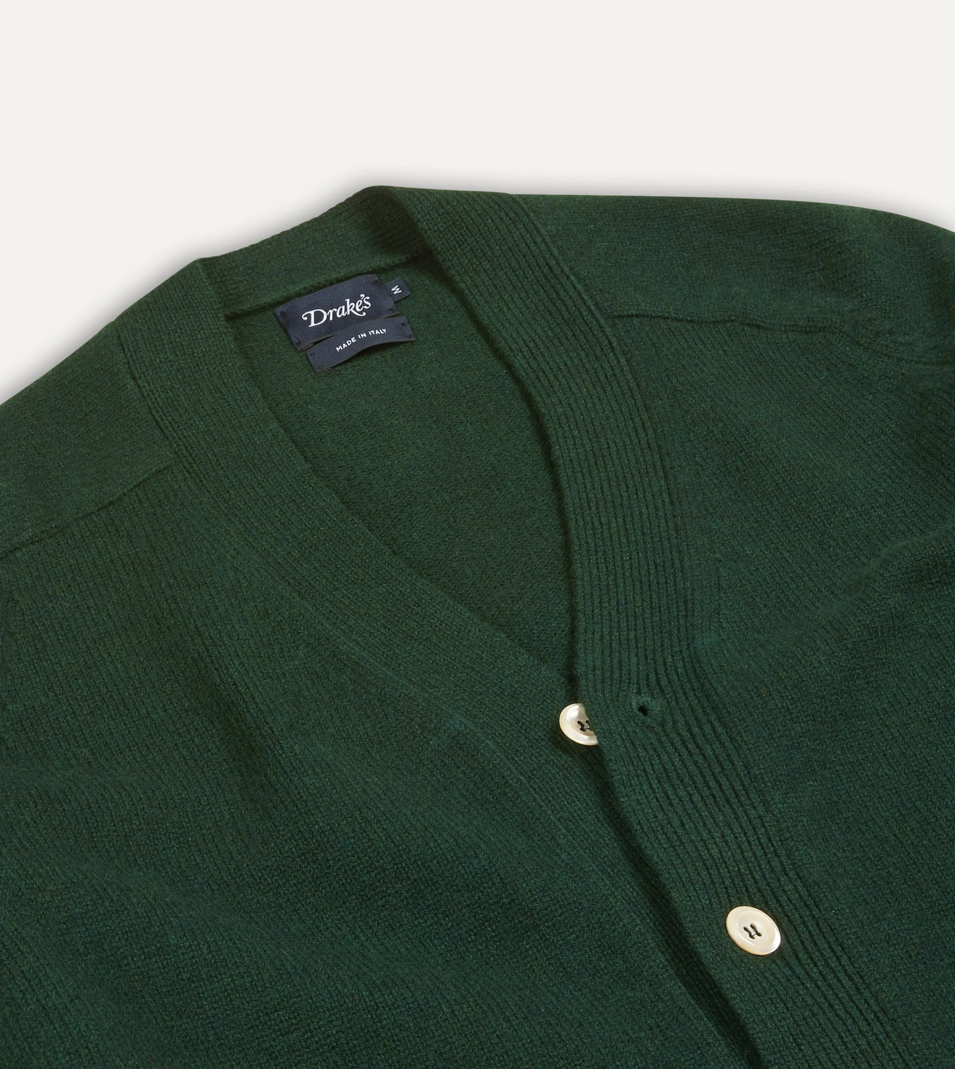 Dark Green Lambswool 6 Button Cardigan sold by Drake's London product image thumbnail 3