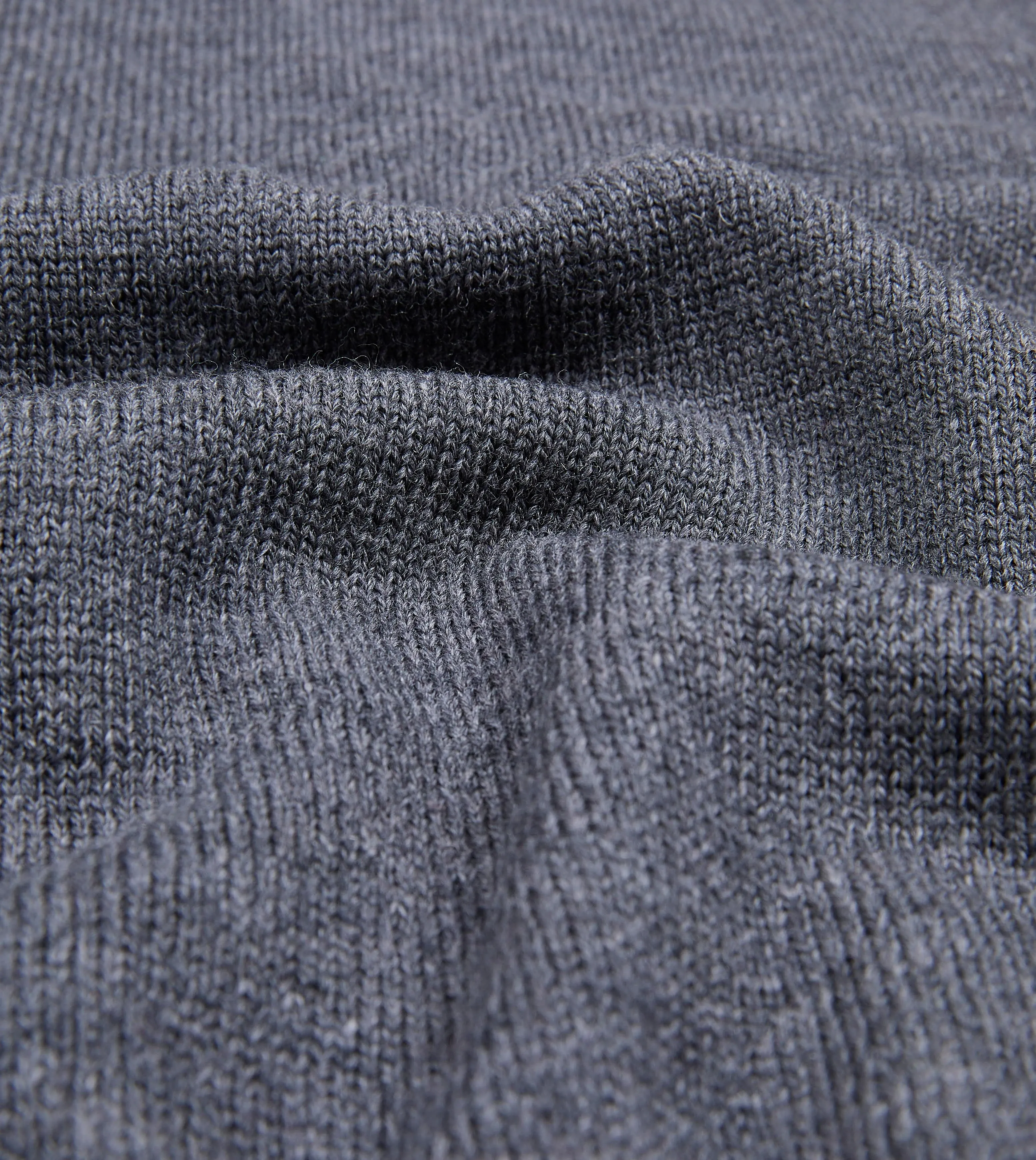 Grey Melange Merino Crew Neck Jumper sold by Drake's London product image thumbnail 2