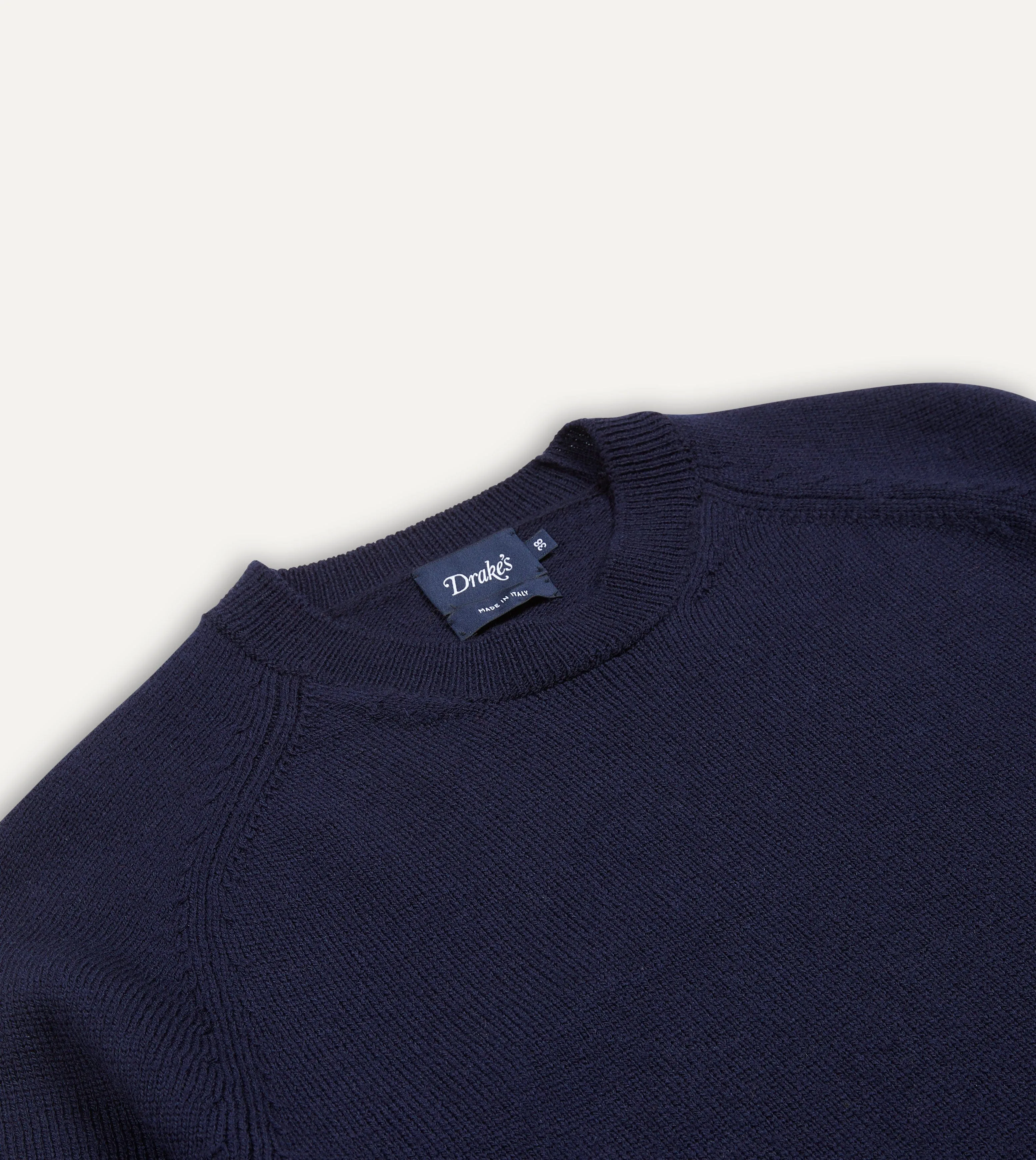Navy Merino Crew Neck Jumper sold by Drake's London product image thumbnail 3