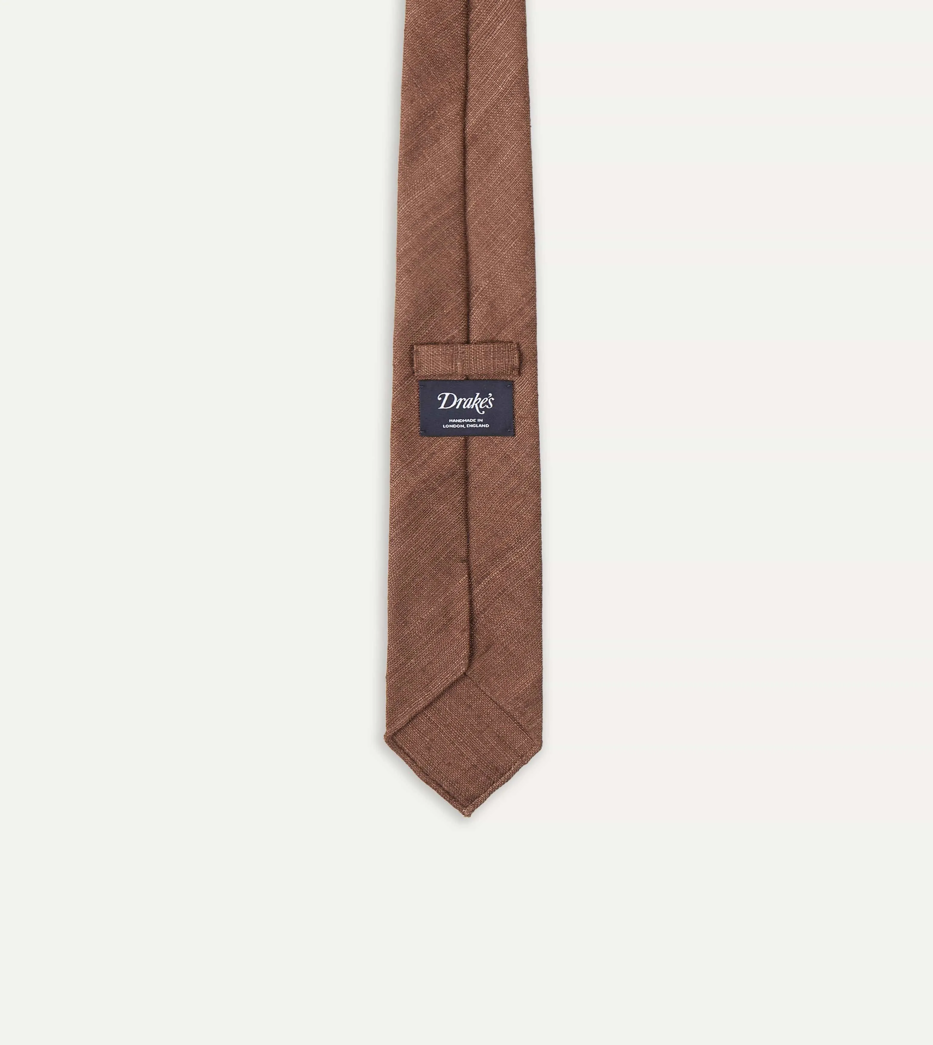 Brown Tussah Hand Rolled Silk Tie sold by Drake's London product image thumbnail 5