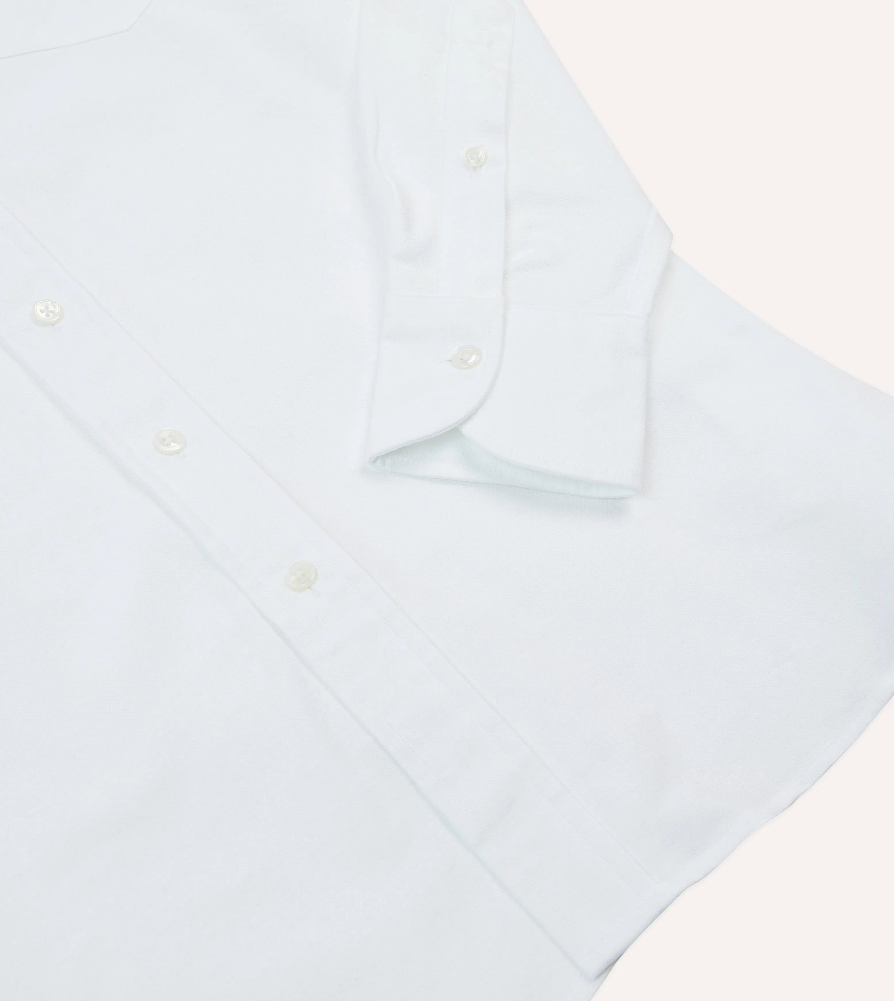 White Cotton Oxford Cloth Long Point Collar Shirt sold by Drake's London product image thumbnail 5