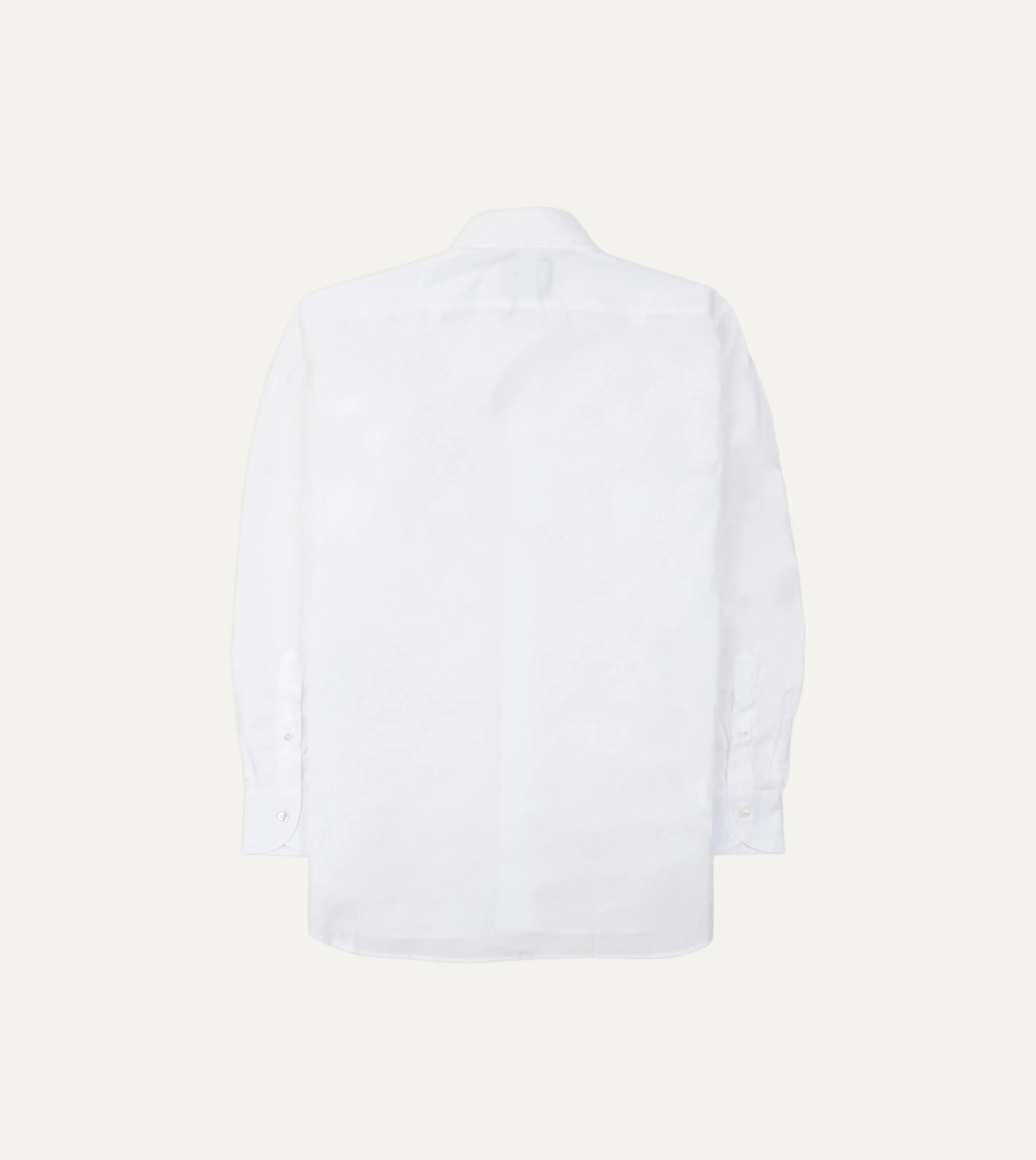 White Cotton Poplin Long Point Collar Shirt sold by Drake's London product image thumbnail 3