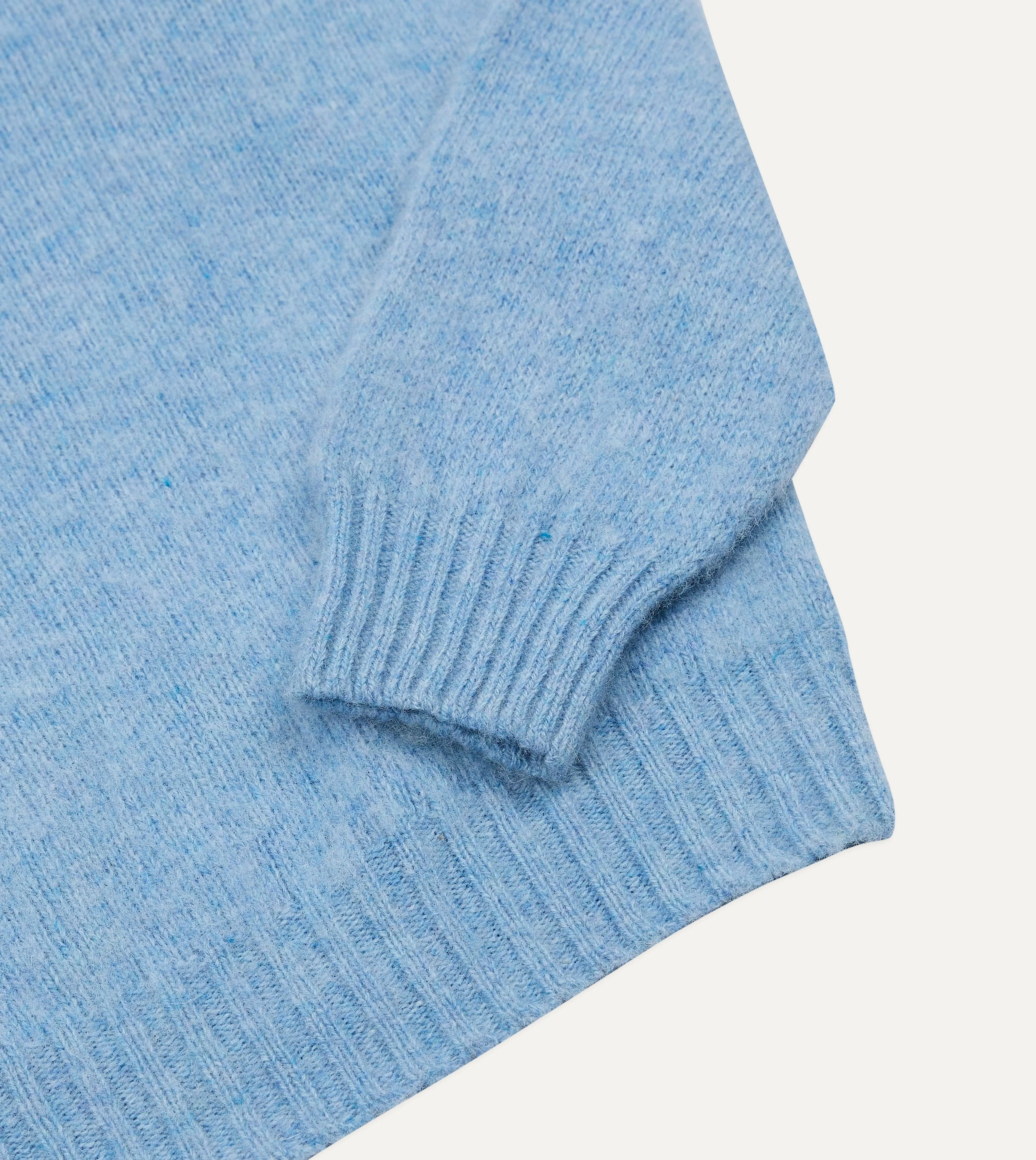 Sky Blue Brushed Shetland Crew Neck Jumper sold by Drake's London product image thumbnail 4