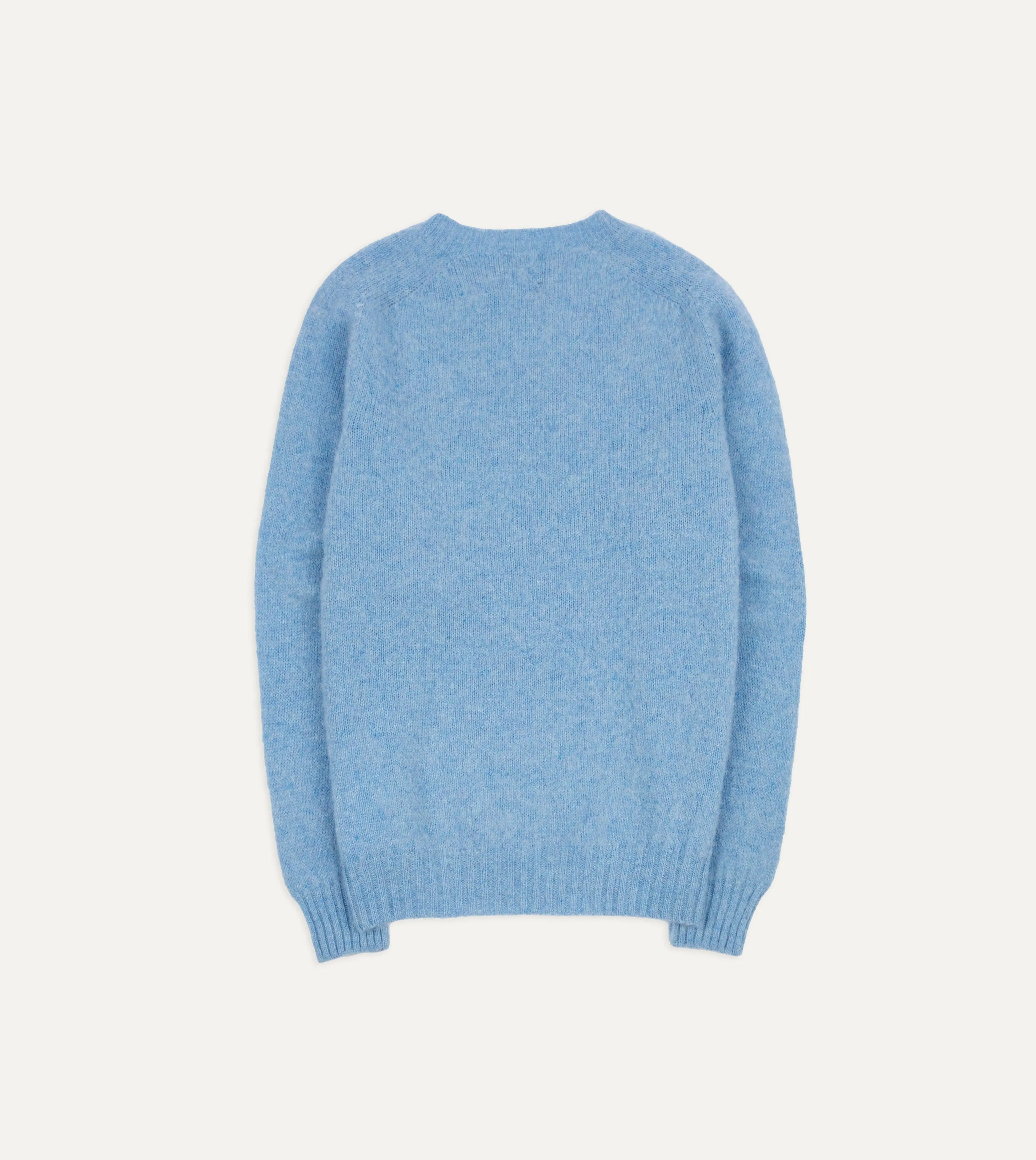 Sky Blue Brushed Shetland Crew Neck Jumper sold by Drake's London product image thumbnail 5