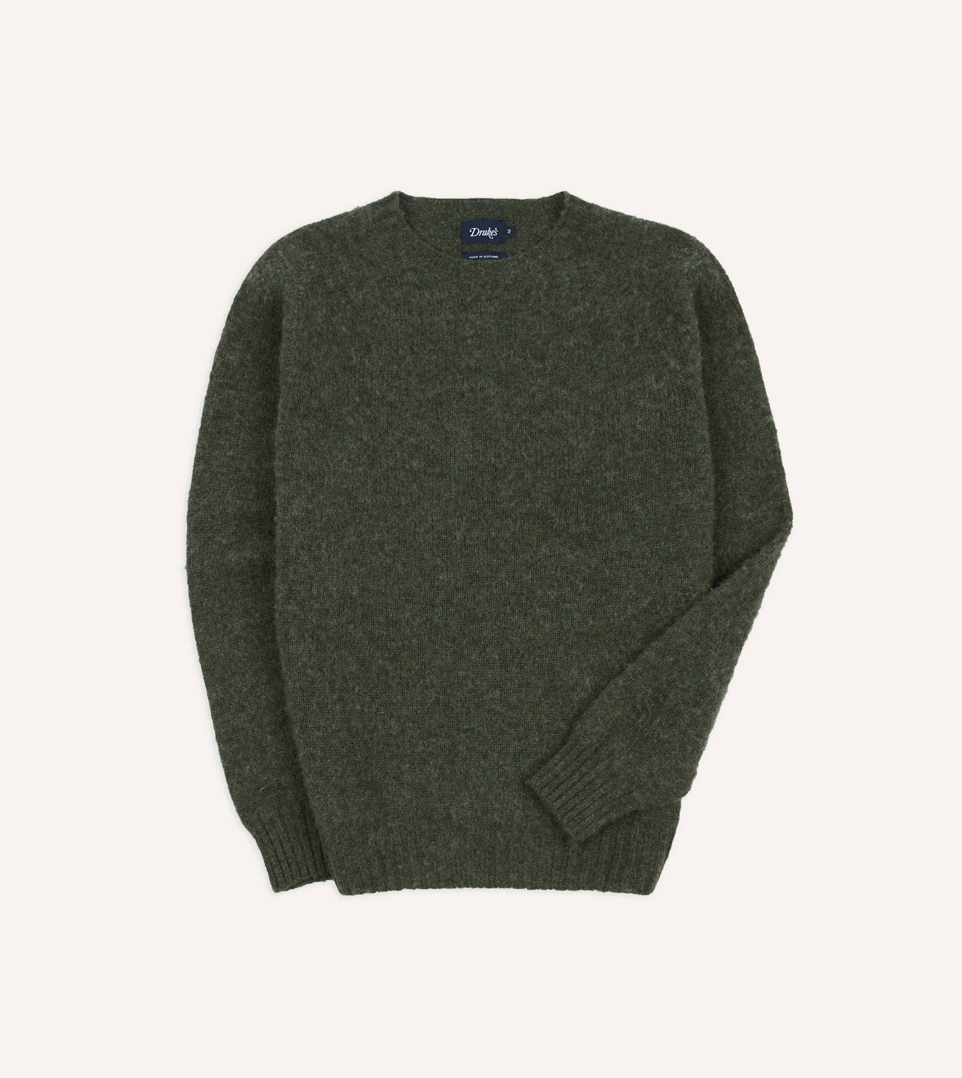 Seaweed Brushed Shetland Crew Neck Jumper sold by Drake's London