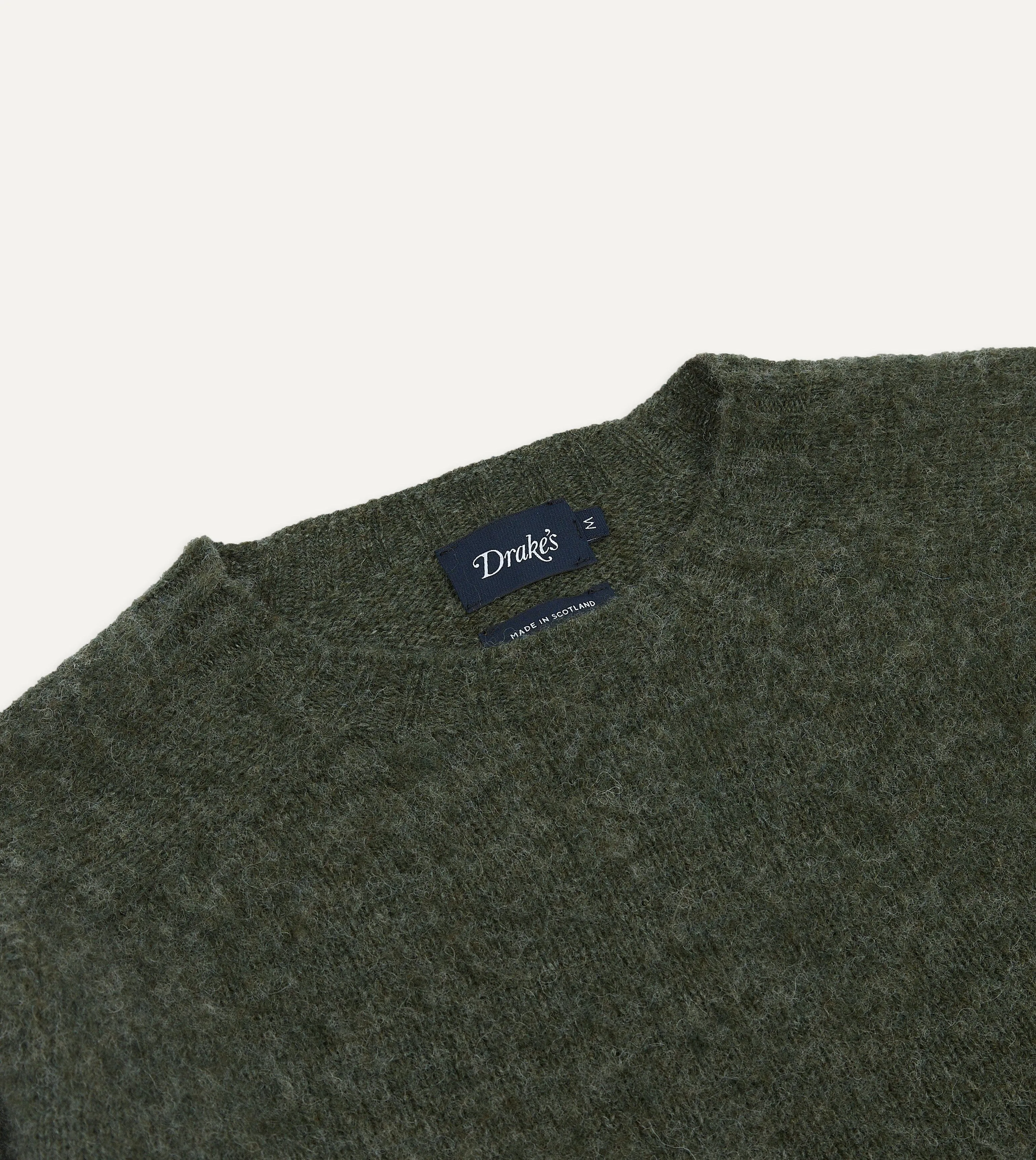 Seaweed Brushed Shetland Crew Neck Jumper sold by Drake's London product image thumbnail 3