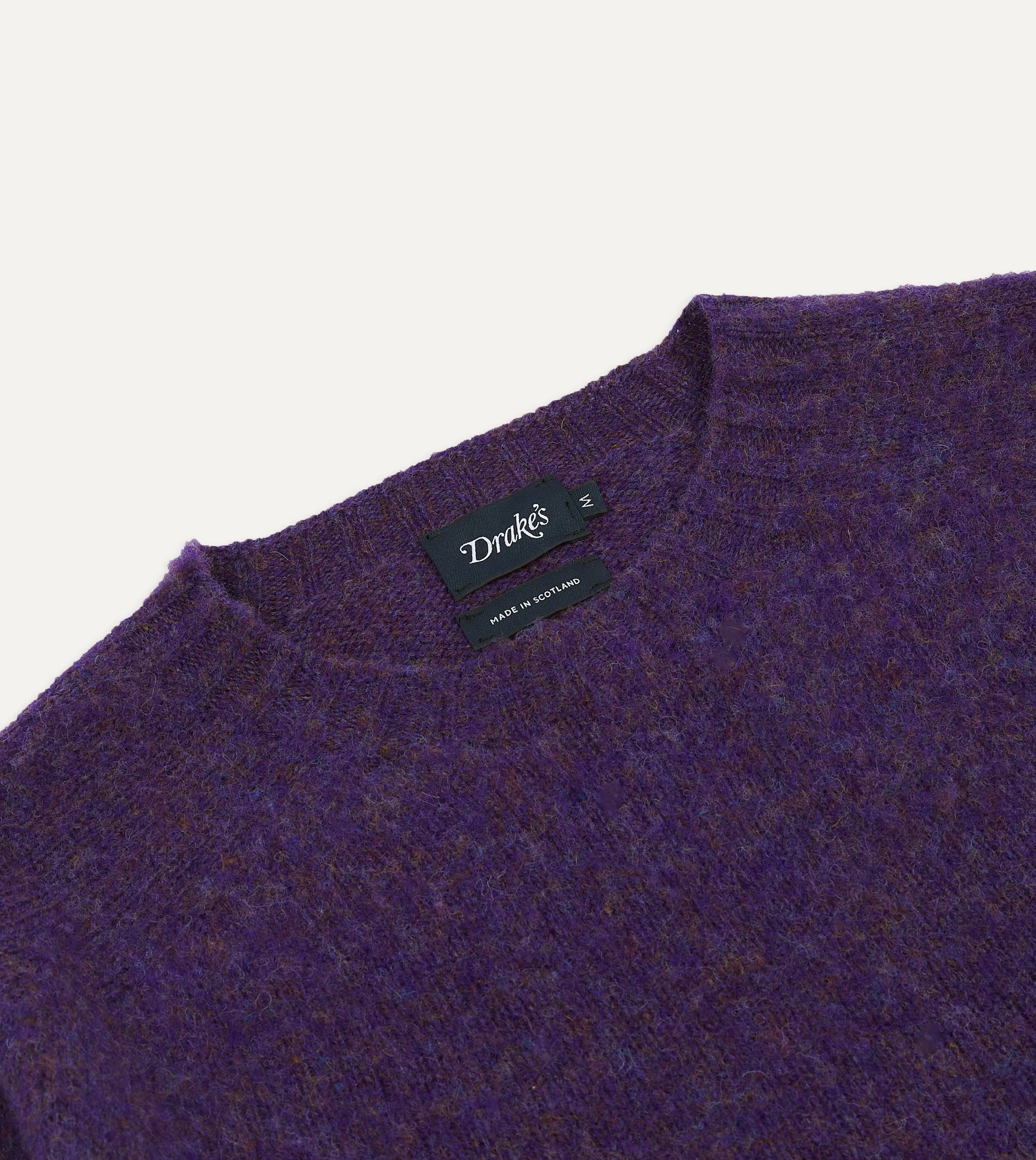 Lavender Brushed Shetland Crew Neck Jumper sold by Drake's London product image thumbnail 3