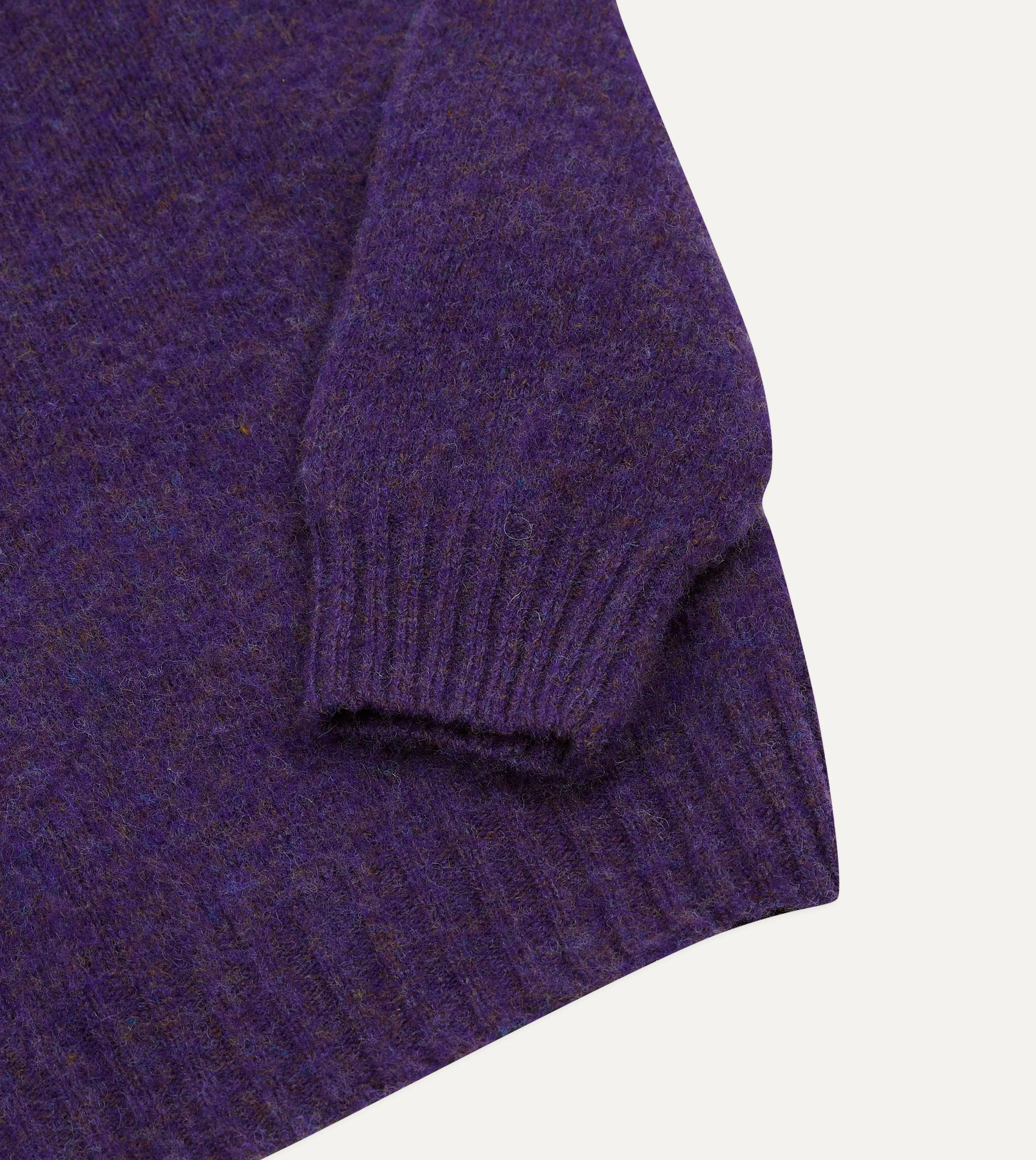 Lavender Brushed Shetland Crew Neck Jumper sold by Drake's London product image thumbnail 4