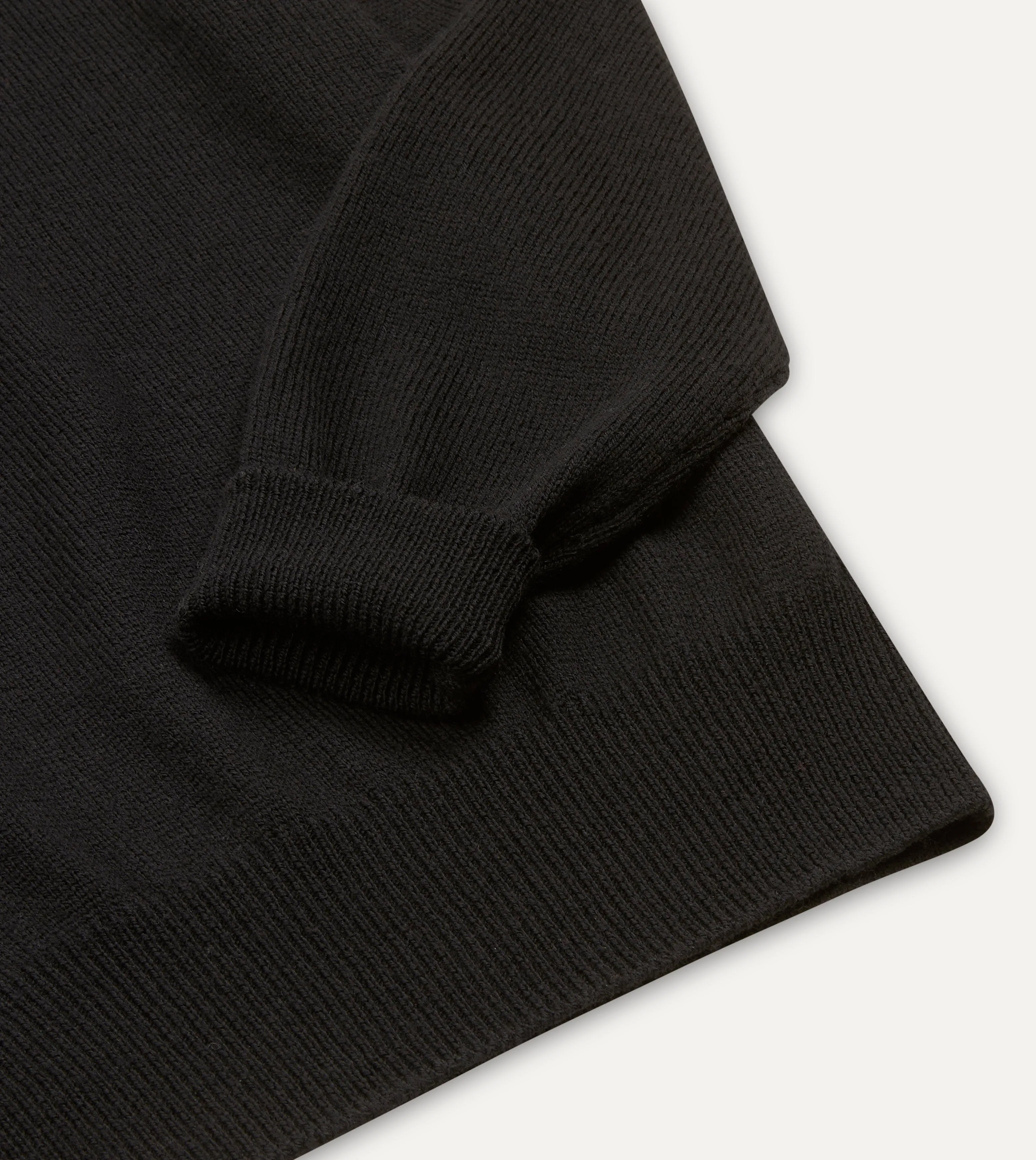 Black Merino Wool Knitted Polo sold by Drake's London product image thumbnail 5