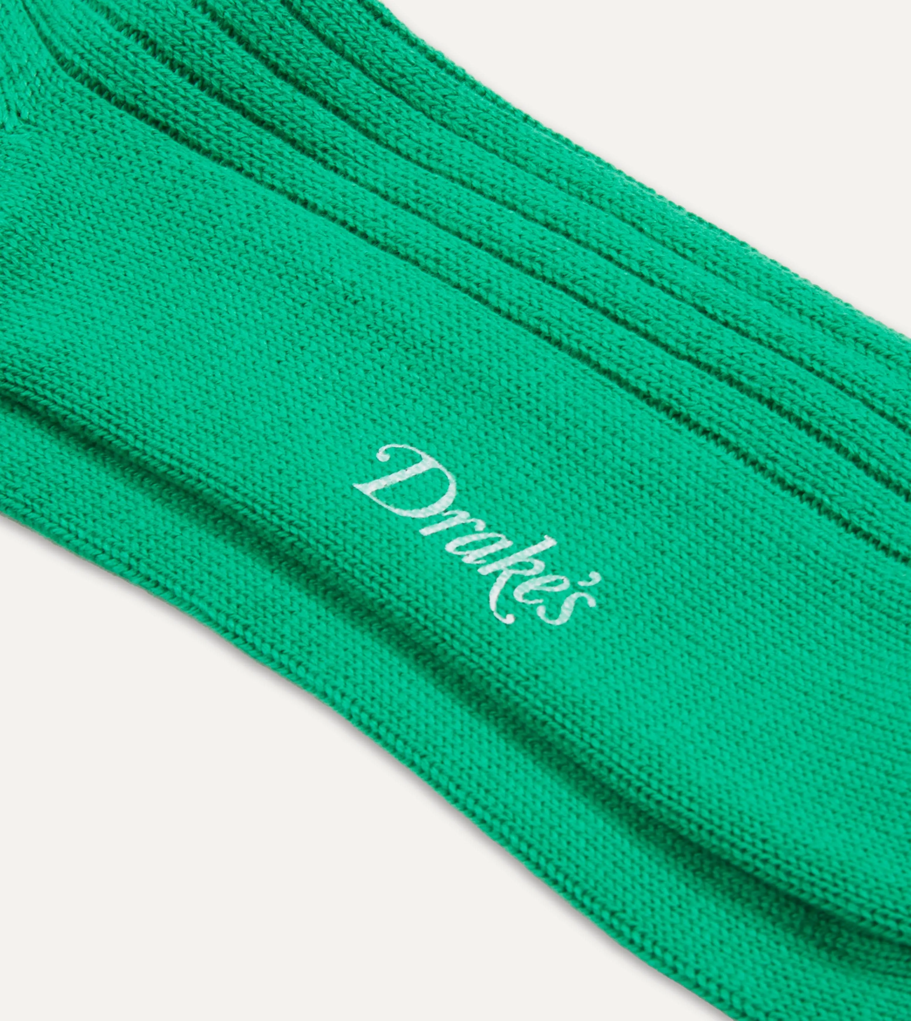 Emerald Green Cotton Sports Socks sold by Drake's London product image thumbnail 2