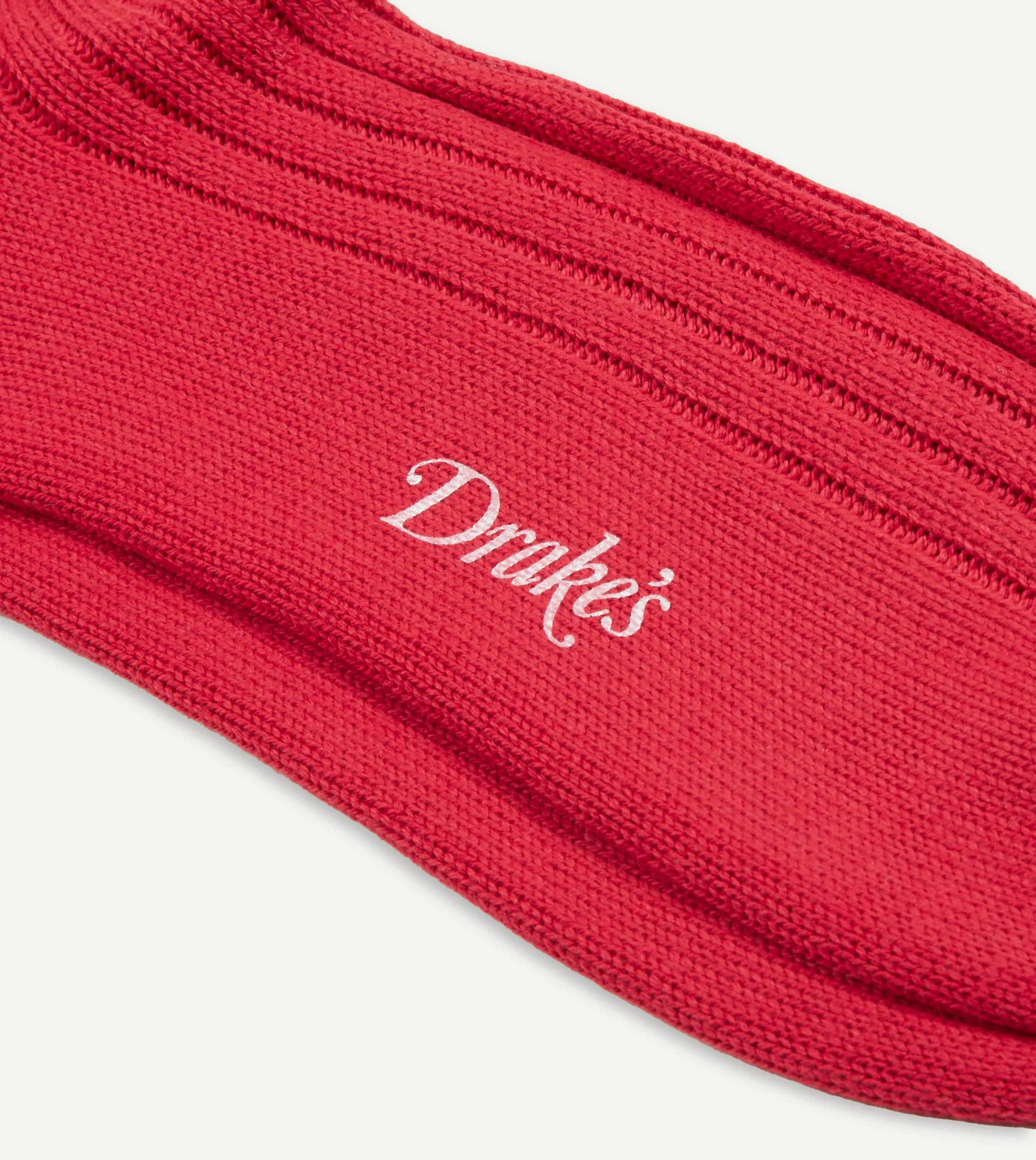Red Cotton Sports Socks sold by Drake's London product image thumbnail 2