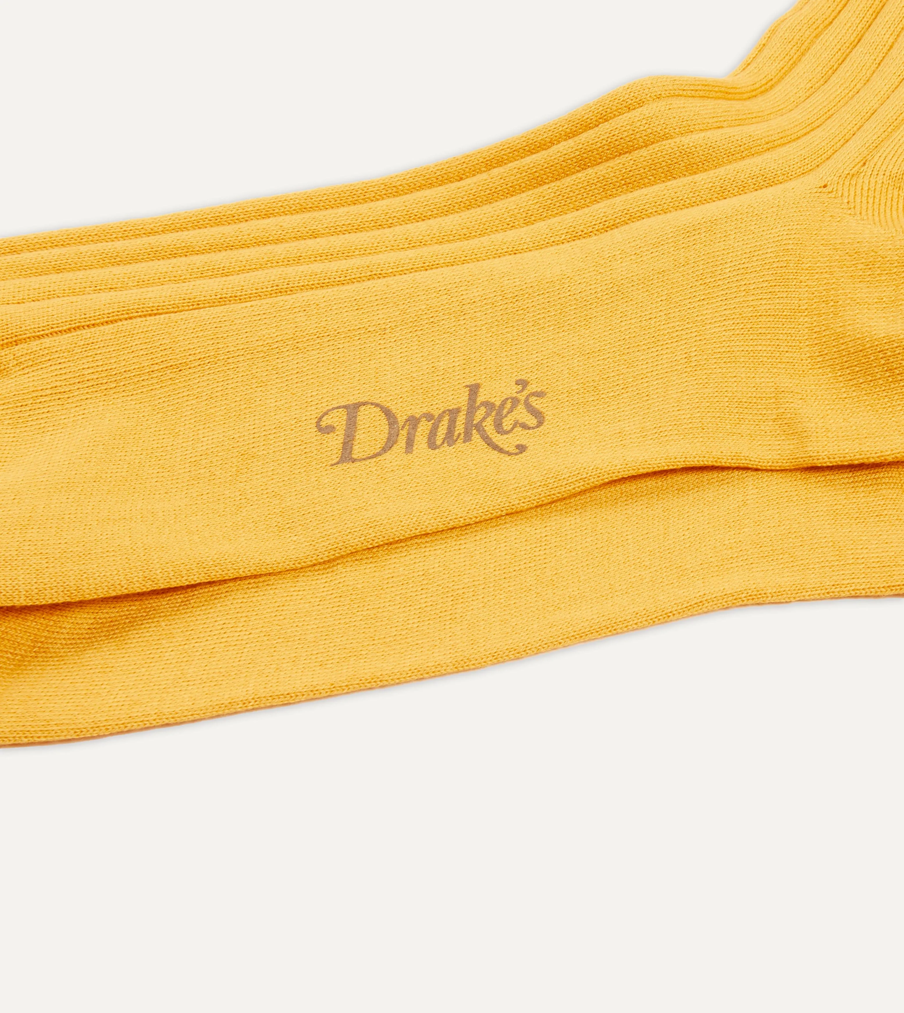 Yellow Cotton Over-the-Calf Socks sold by Drake's London product image thumbnail 2