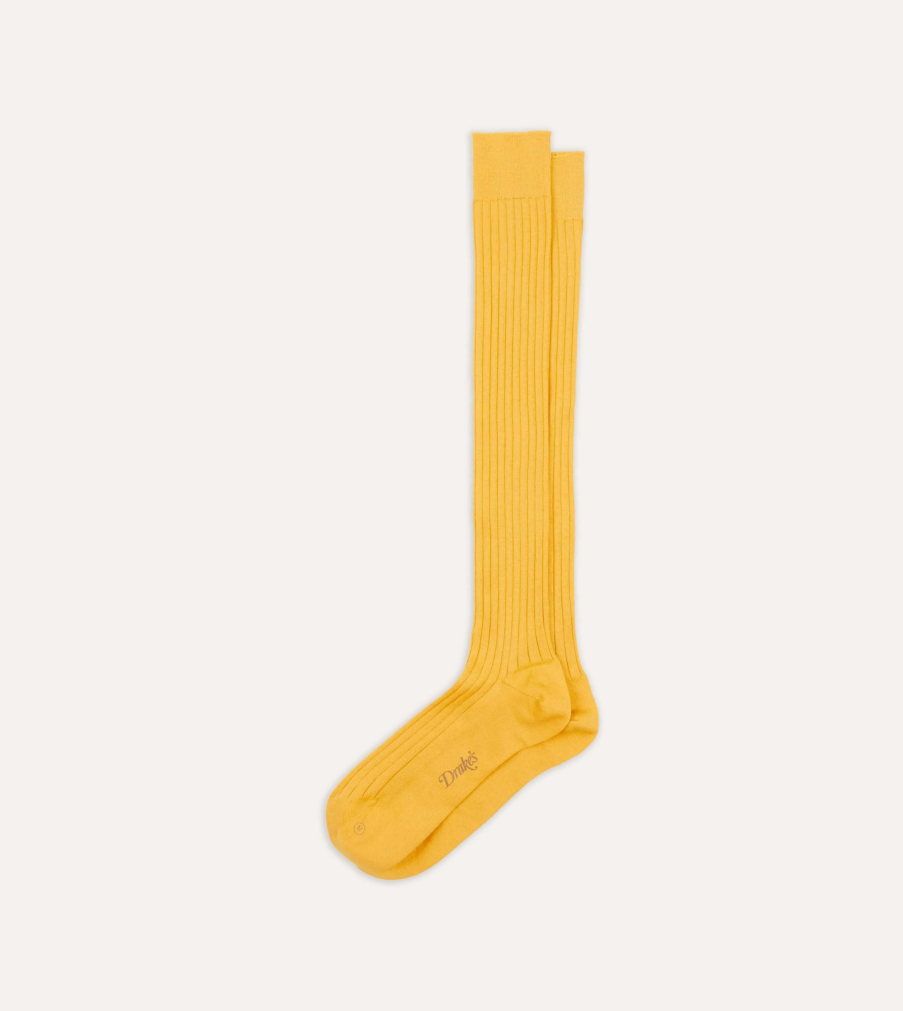 Yellow Cotton Over-the-Calf Socks sold by Drake's London product image thumbnail 4