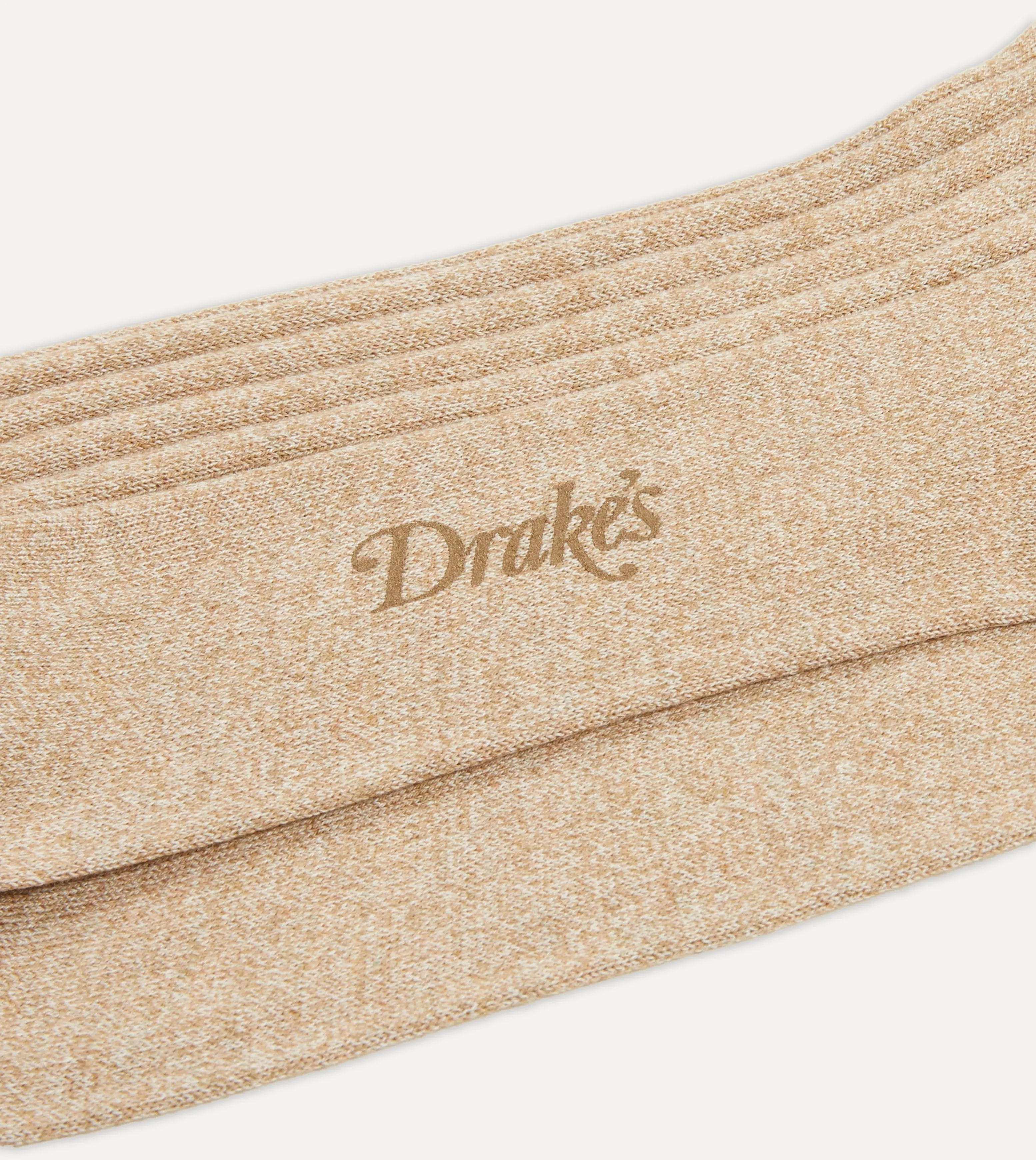 Oatmeal Cotton Over-the-Calf Socks sold by Drake's London product image thumbnail 2