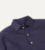 Washed Navy Linen Spread Collar Shirt sold by Drake's London