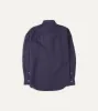 Washed Navy Linen Spread Collar Shirt sold by Drake's London