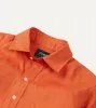 Orange Linen Spread Collar Shirt sold by Drake's London