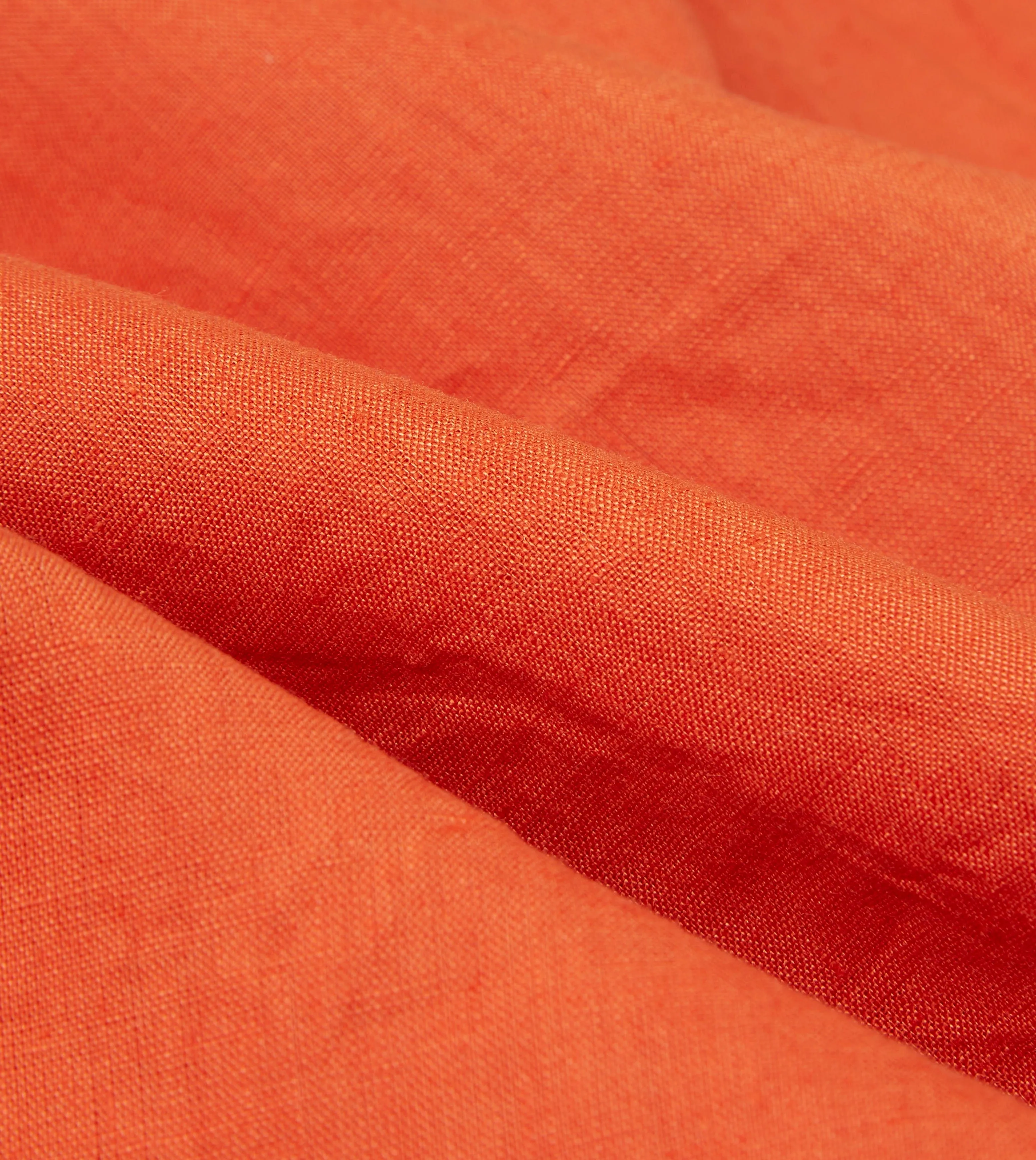 Orange Linen Spread Collar Shirt sold by Drake's London product image thumbnail 2