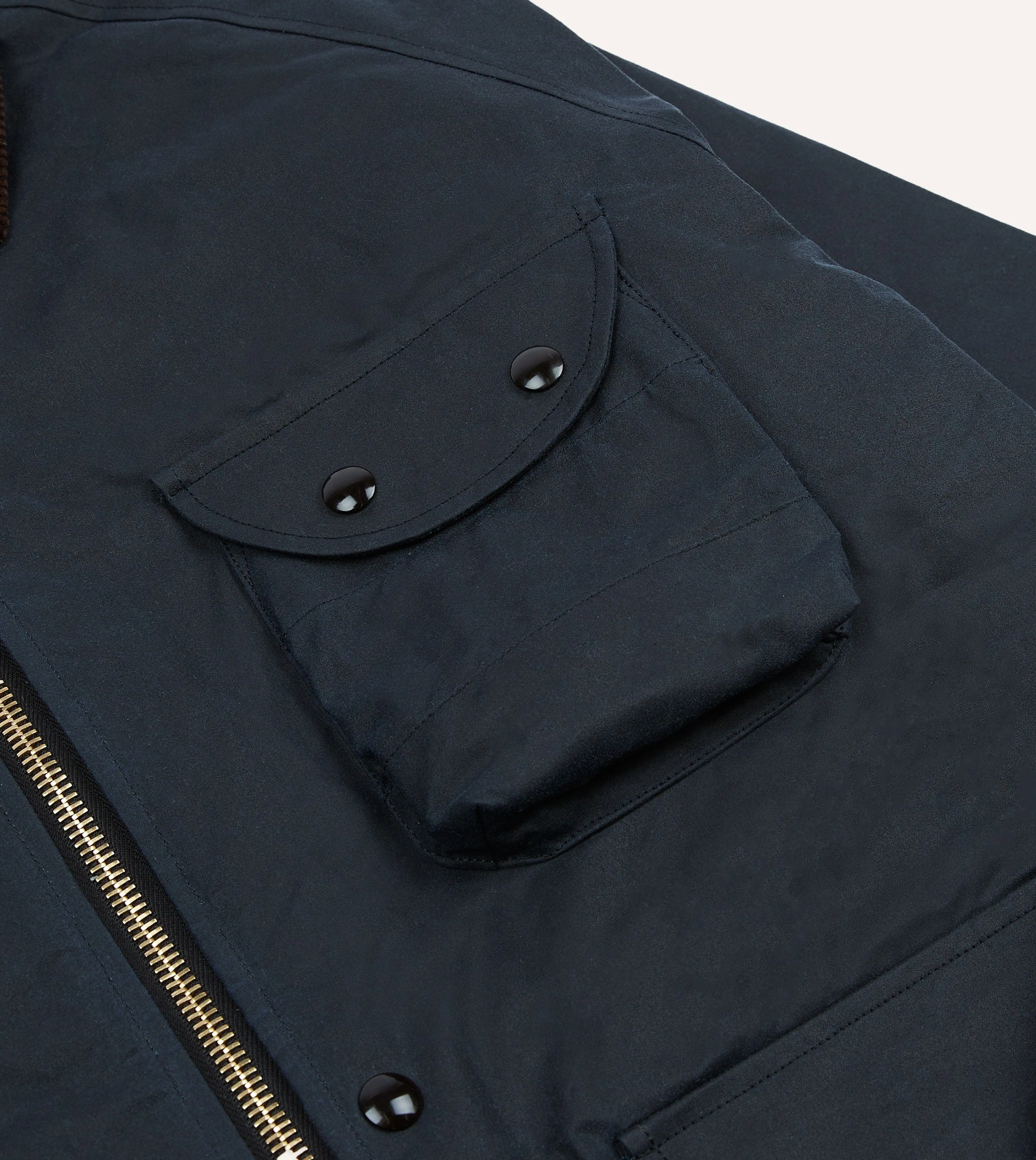 Navy Waxed Coverall Jacket sold by Drake's London product image thumbnail 5