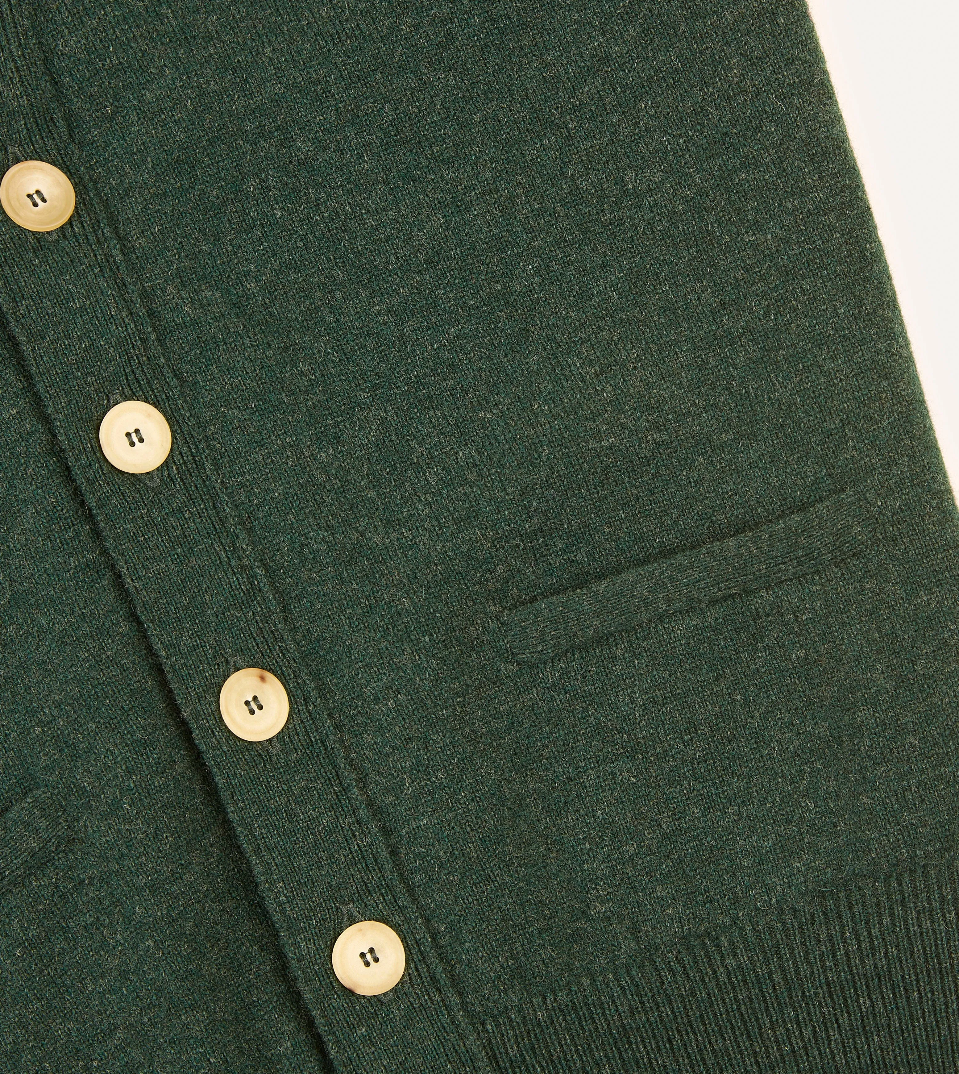 Green Lambswool Sleeveless Cardigan sold by Drake's London product image thumbnail 4