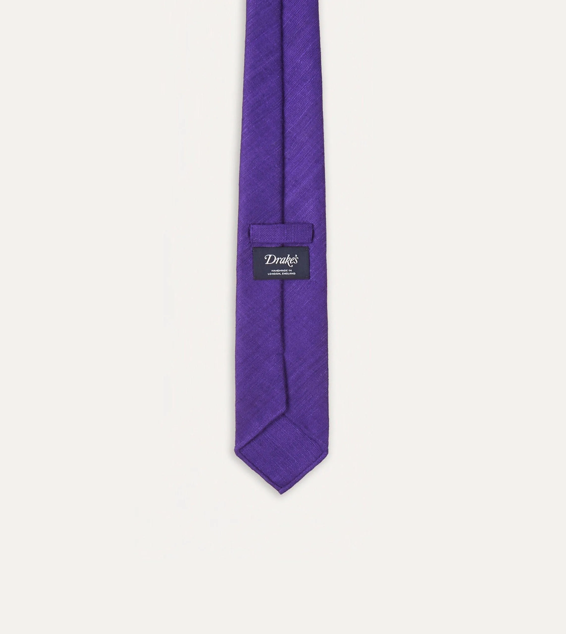 Purple Tussah Hand Rolled Silk Tie sold by Drake's London product image thumbnail 5