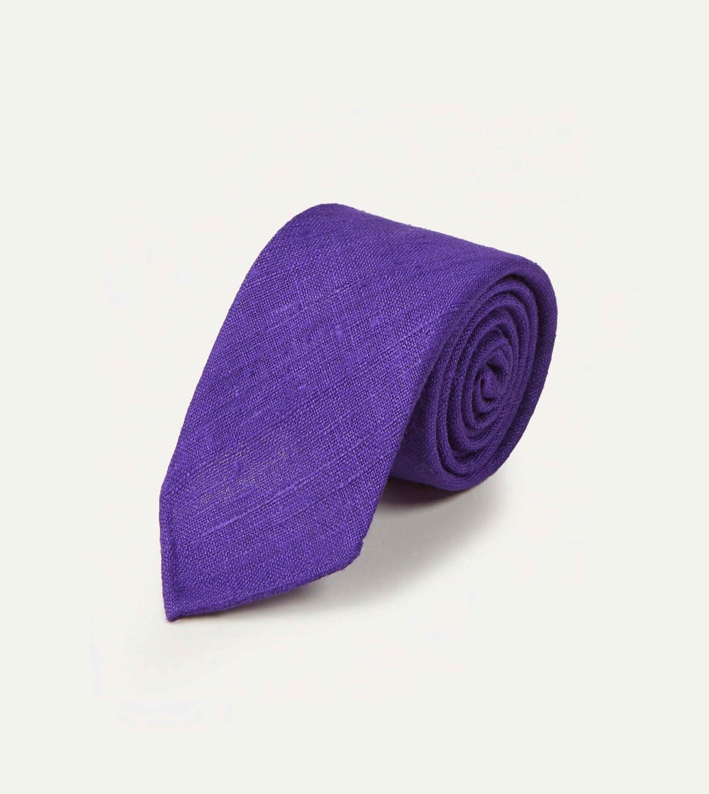 Purple Tussah Hand Rolled Silk Tie sold by Drake's London product image thumbnail 2