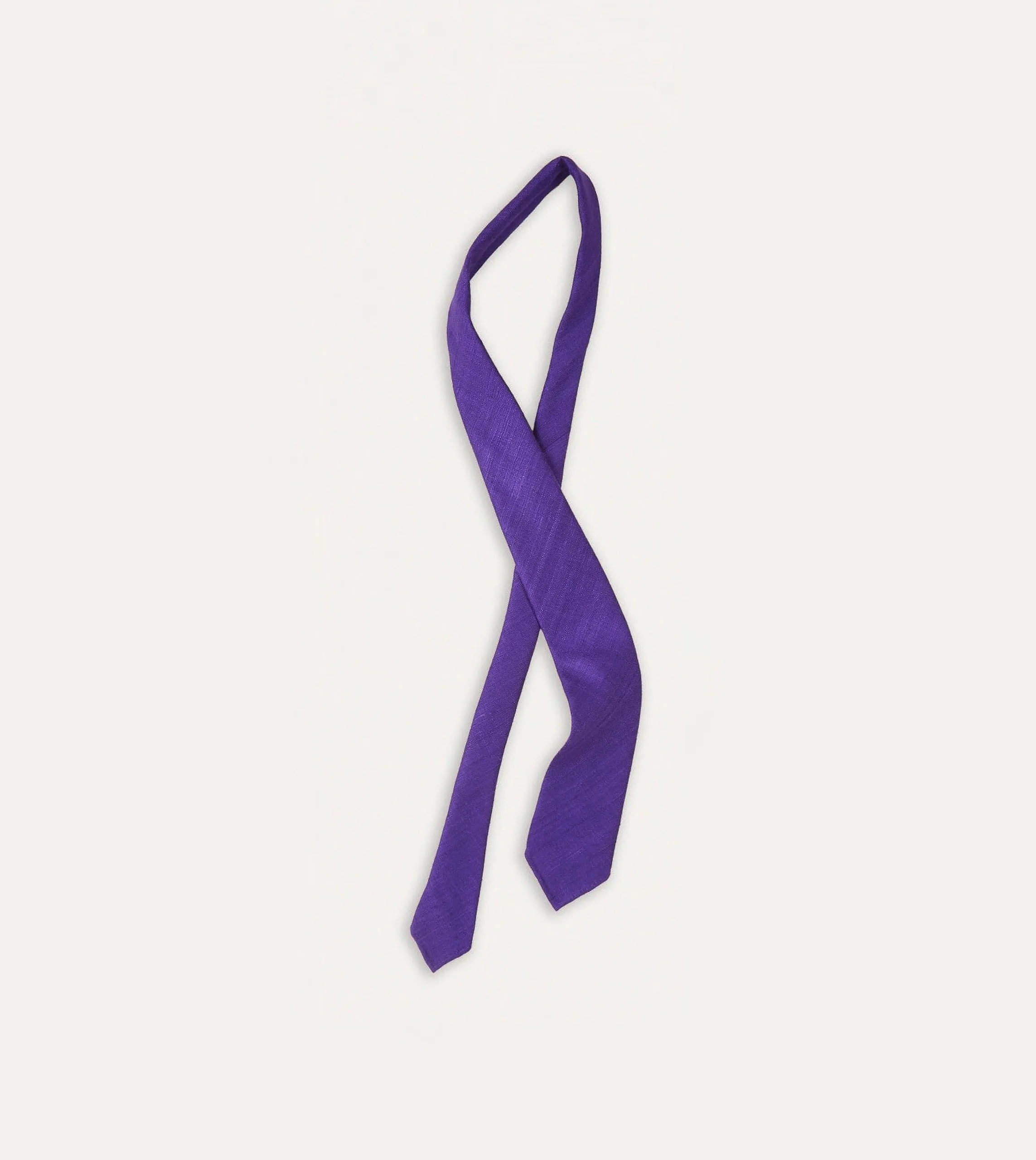 Purple Tussah Hand Rolled Silk Tie sold by Drake's London product image thumbnail 4