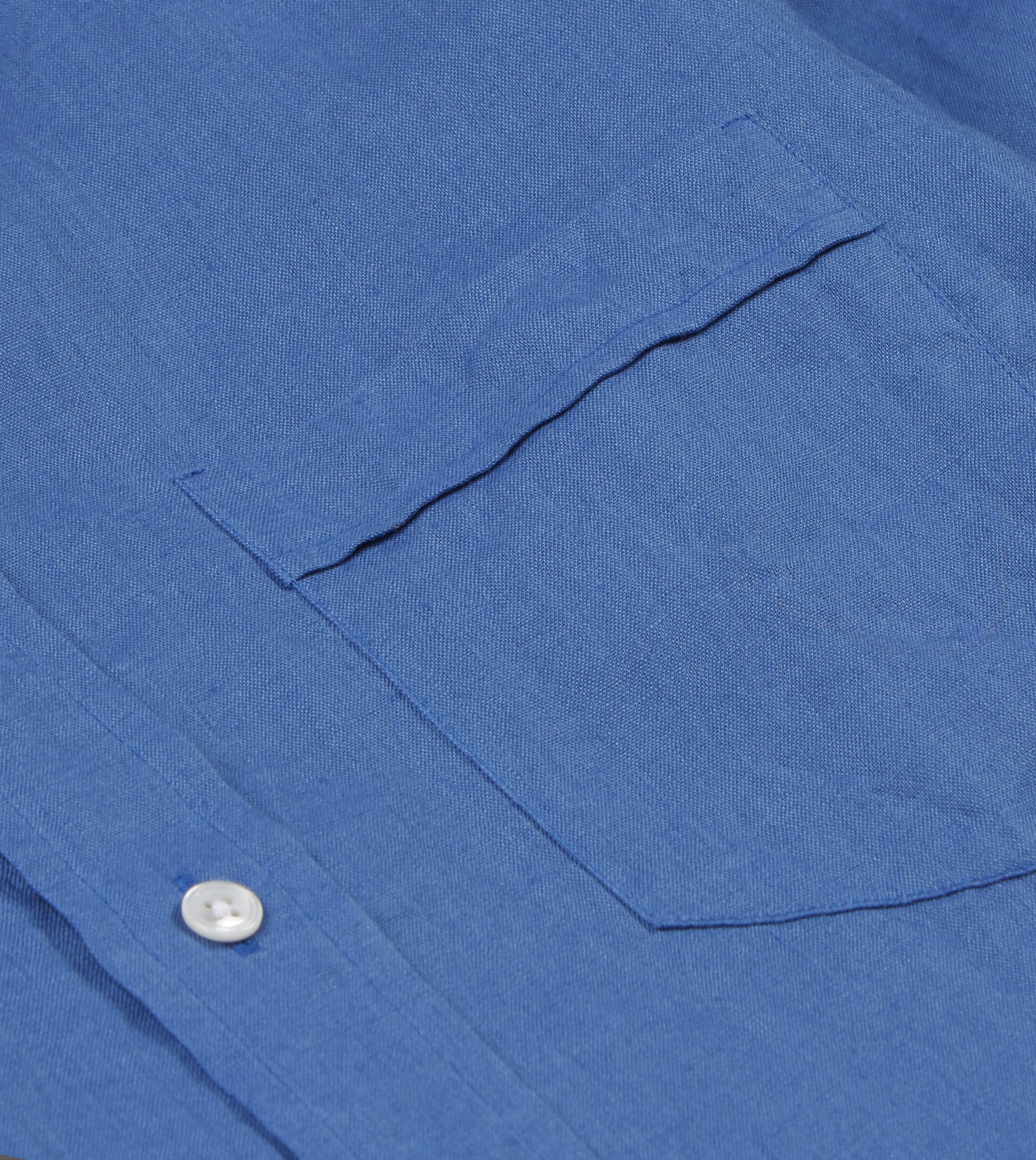 Bright Navy Linen Spread Collar Shirt sold by Drake's London product image thumbnail 5