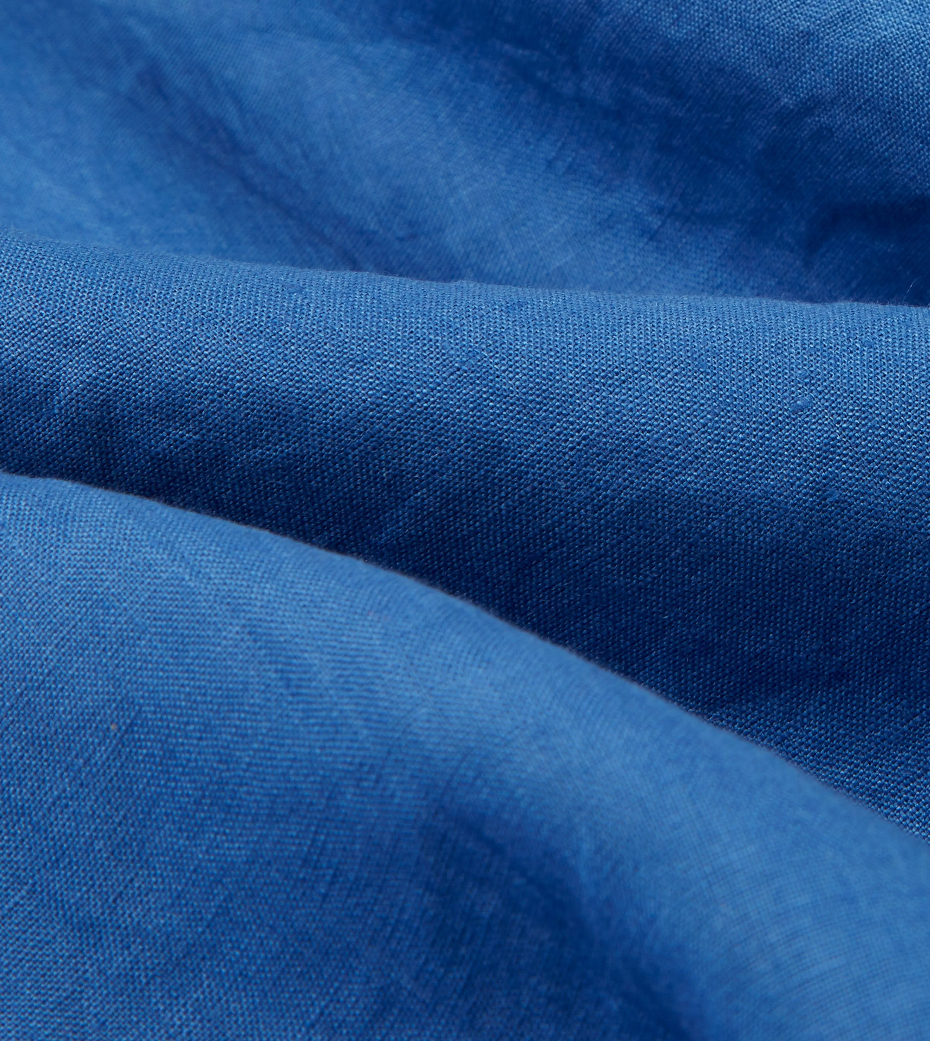 Bright Navy Linen Spread Collar Shirt sold by Drake's London product image thumbnail 2