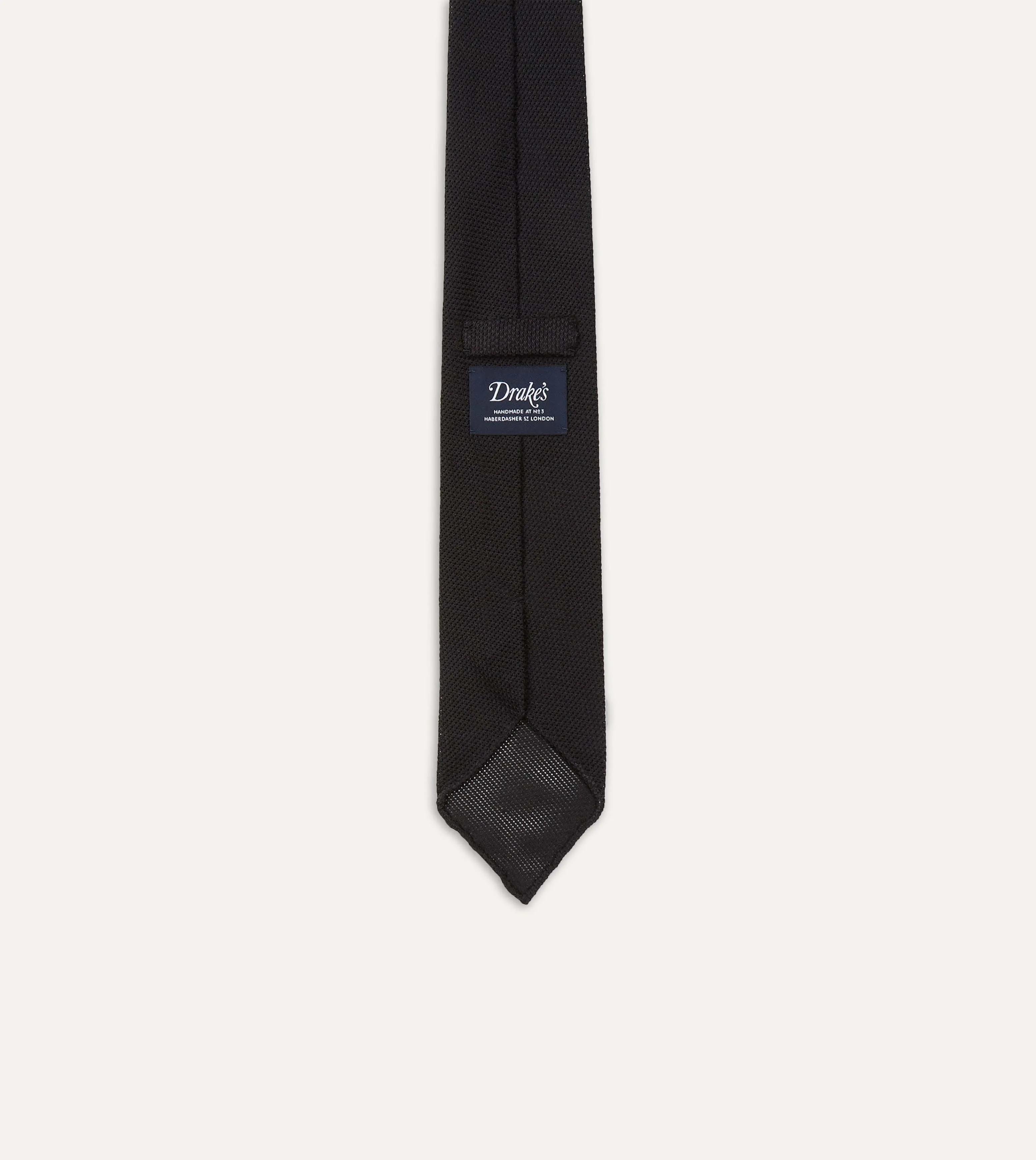 Black Fine Woven Grenadine Silk Hand Rolled Tie sold by Drake's London product image thumbnail 5