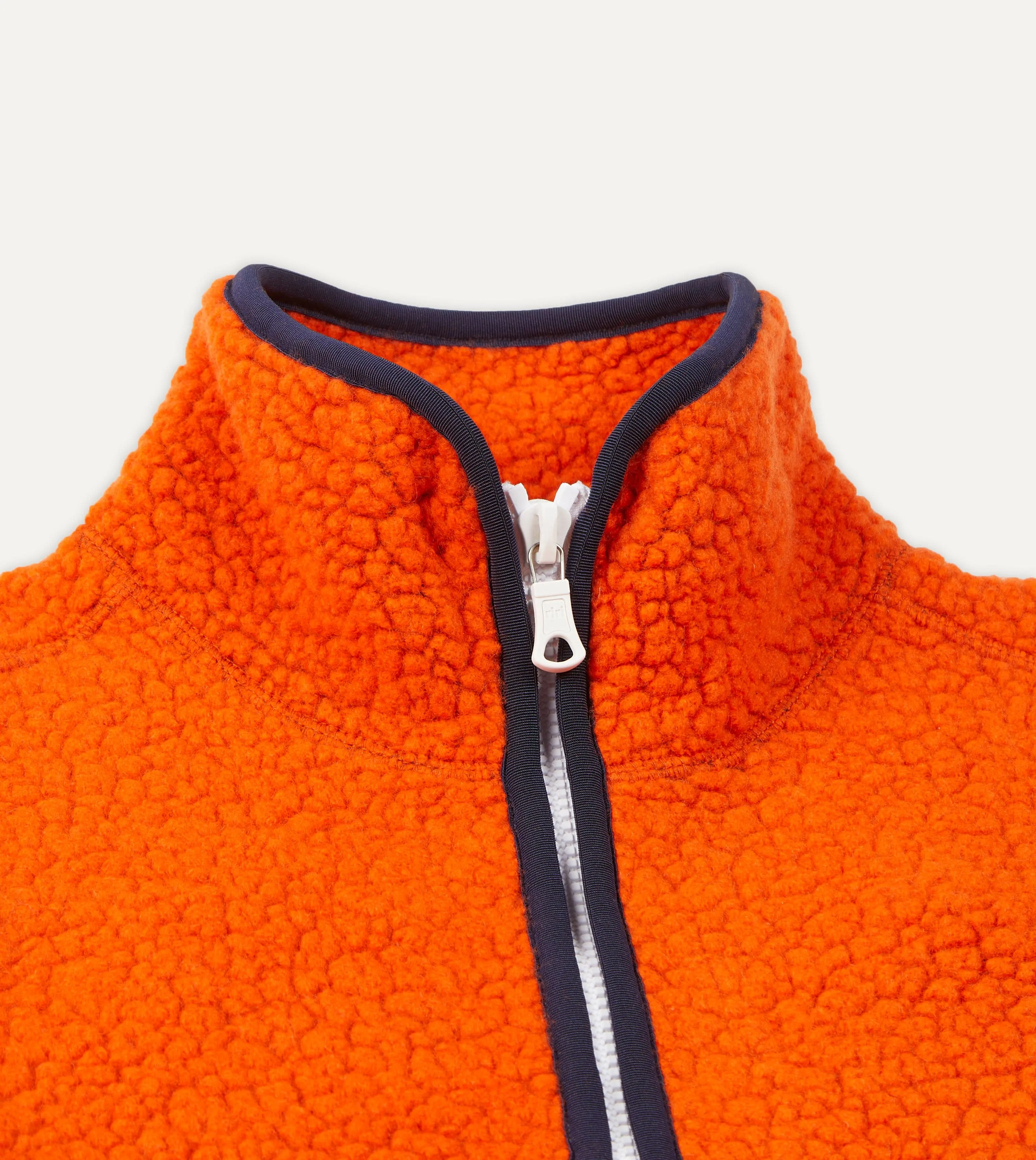 Orange Boucle Wool Zip Fleece Jacket sold by Drake's London product image thumbnail 3